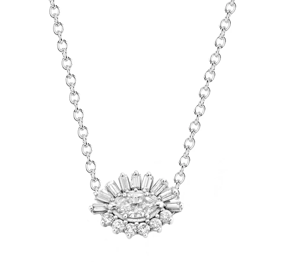 DIAMOND EVIL EYE NECKLACE - Image 3