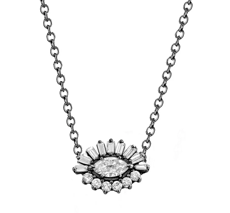 DIAMOND EVIL EYE NECKLACE - Image 4