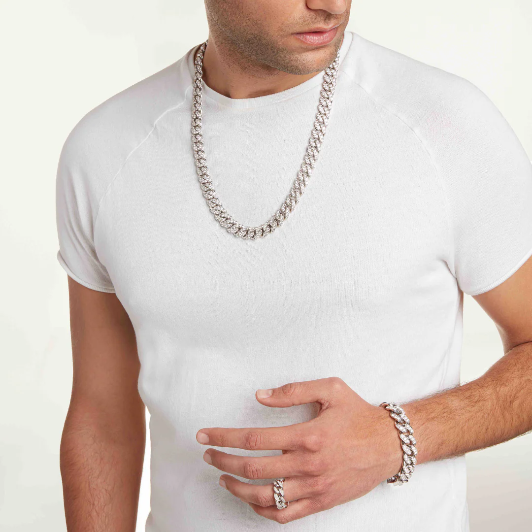 MEN'S DIAMOND FLAT LINK RING - Image 2