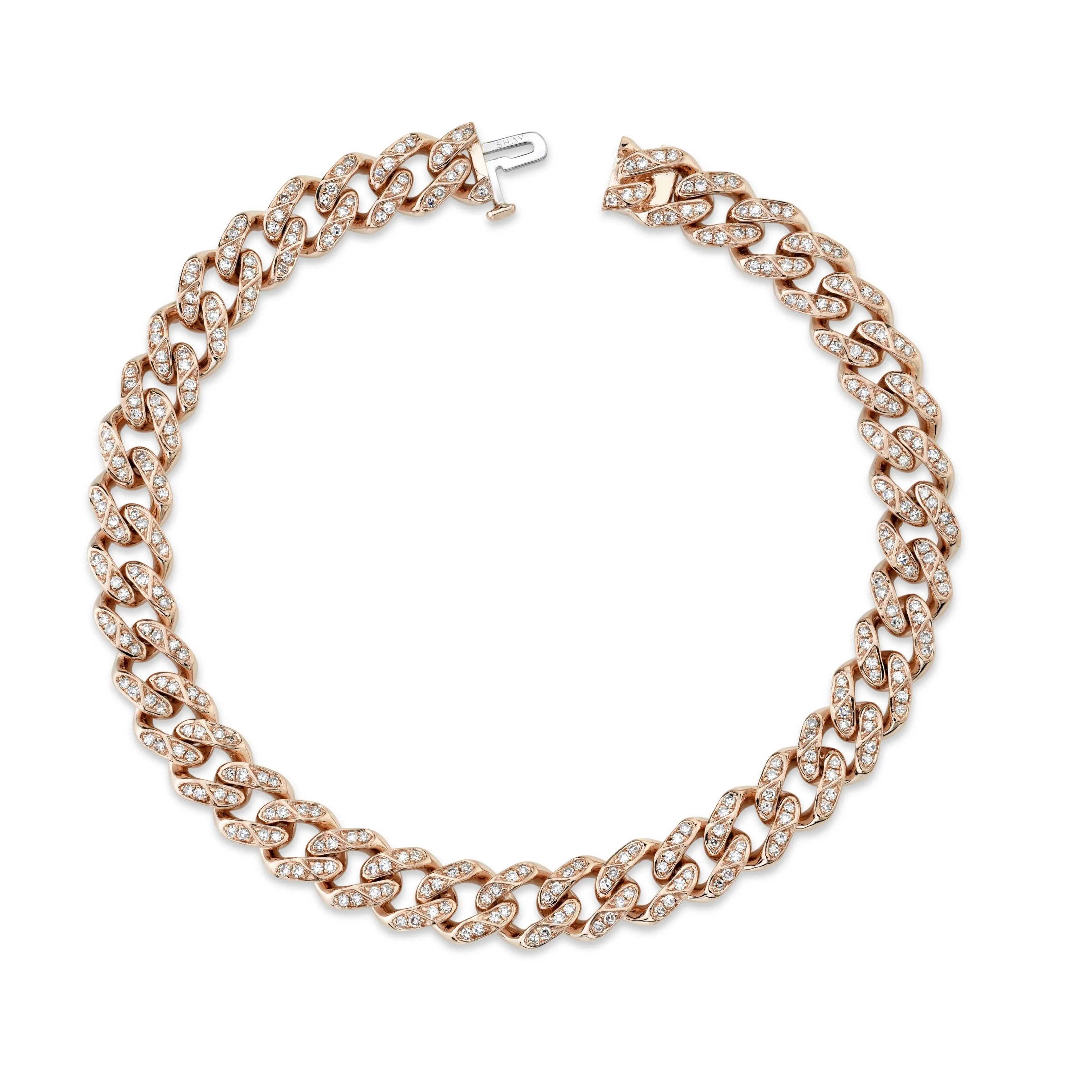 MEN'S DIAMOND FLAT MEDIUM LINK BRACELET - Image 5