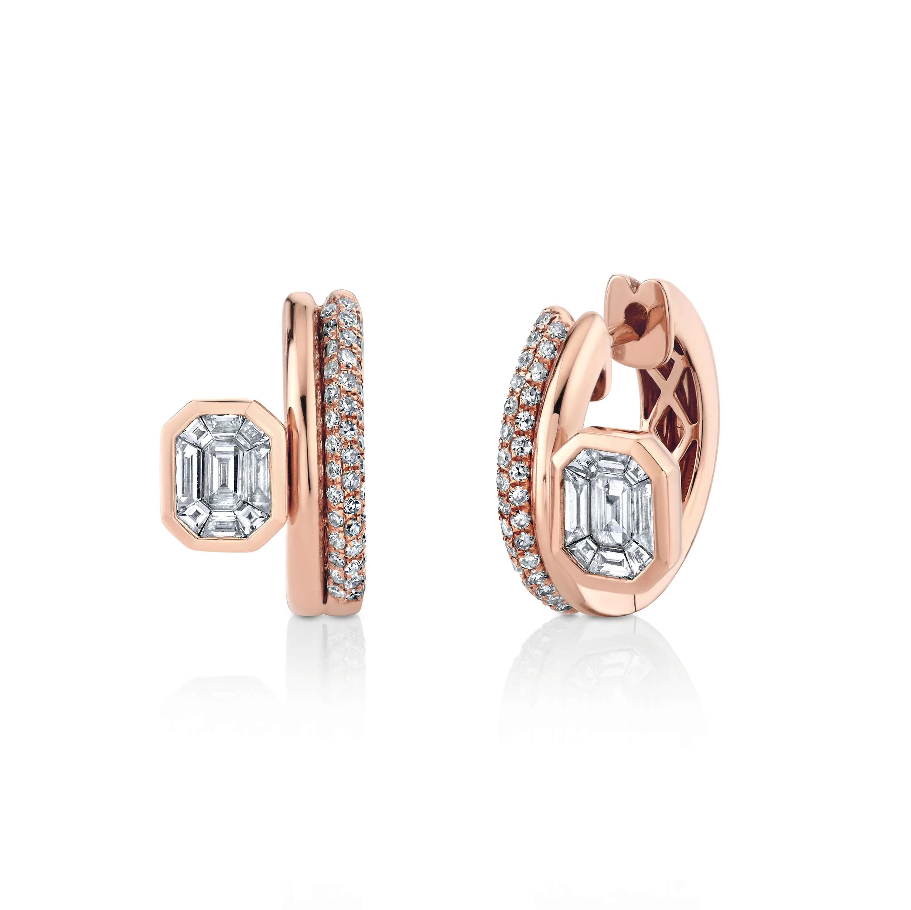 DIAMOND FLOATING BEZEL HUGGIES - Image 4