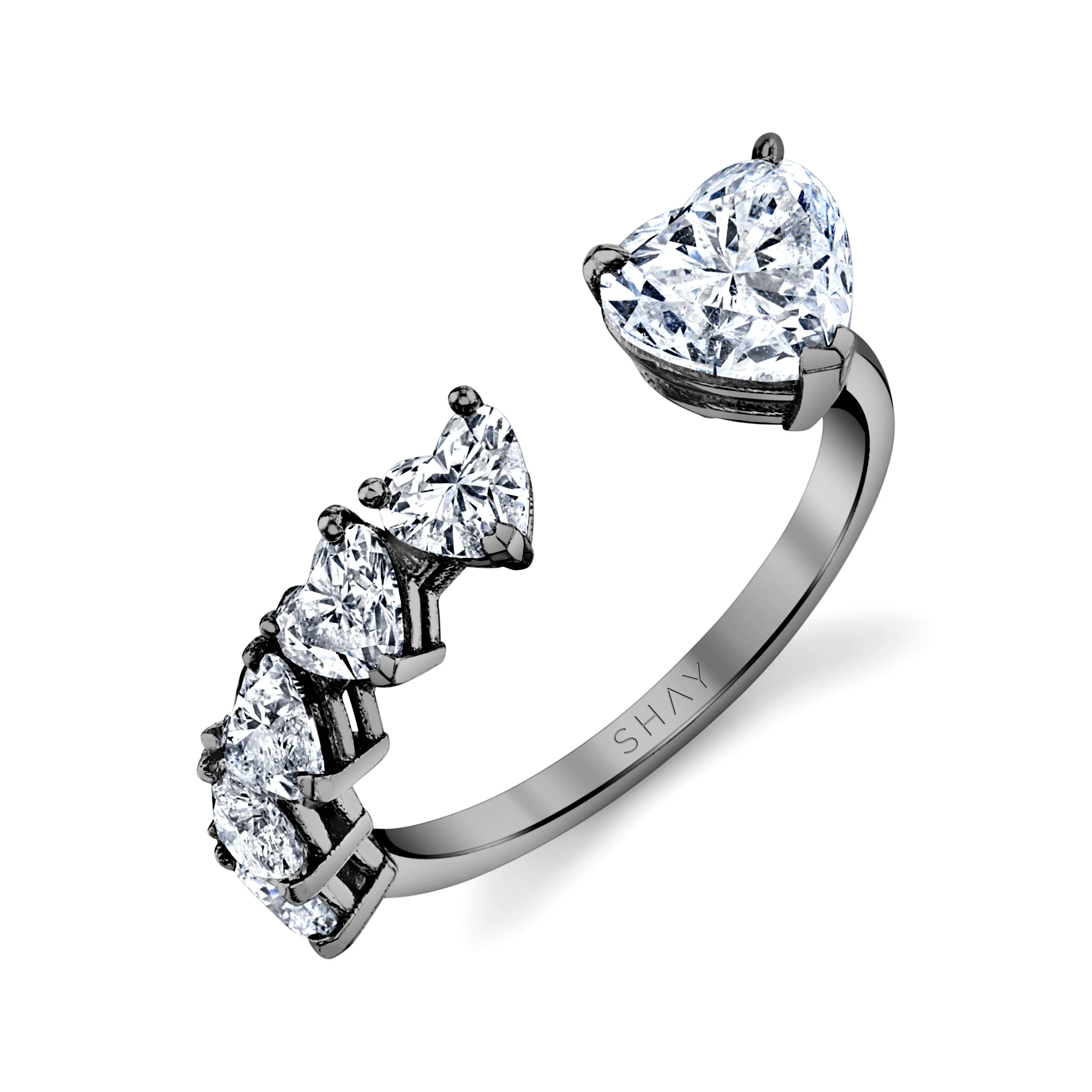 DIAMOND FLOATING HEART RING - Image 5
