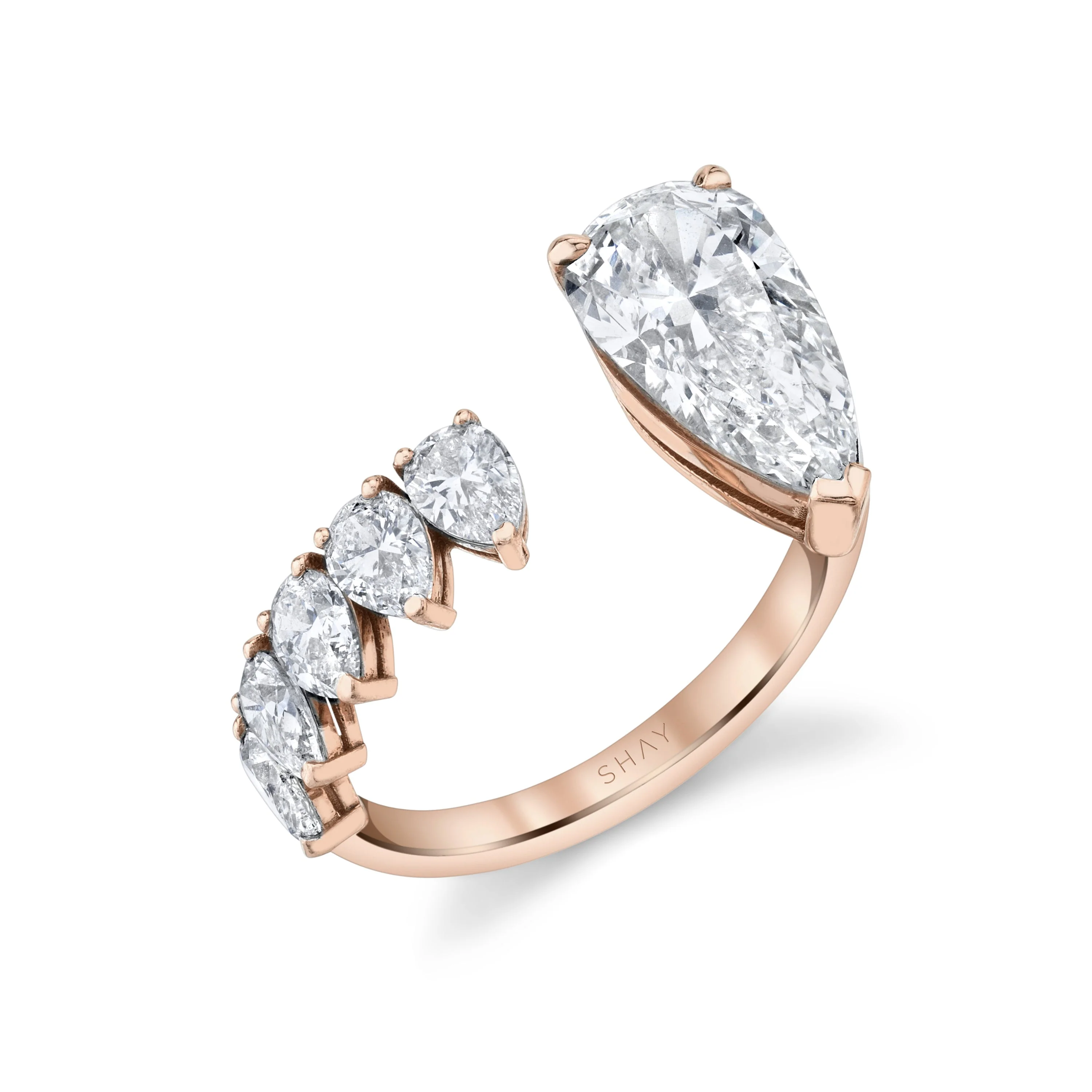 DIAMOND FLOATING PEAR RING - Image 5