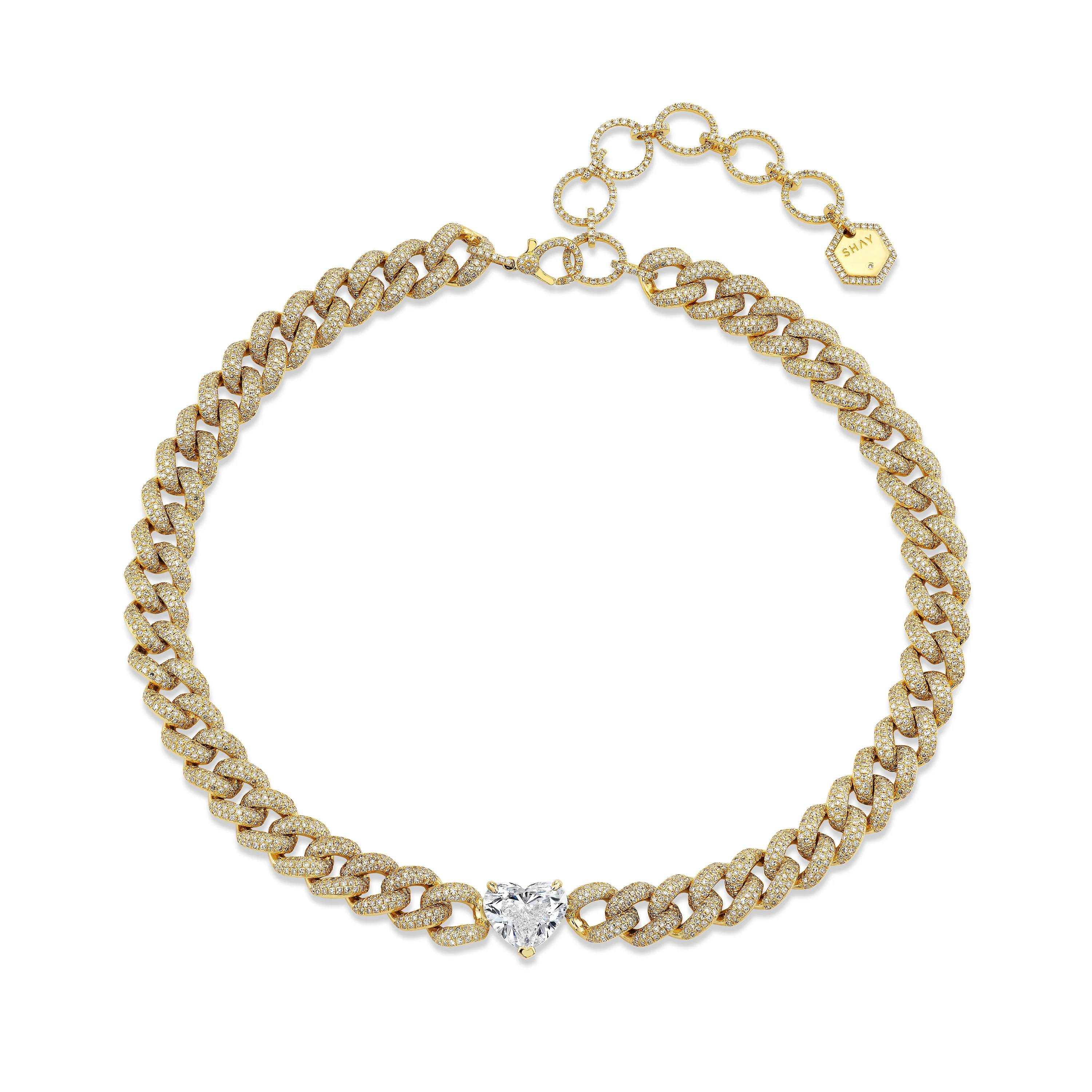 GRAND DIAMOND HEART LINK NECKLACE - Image 3