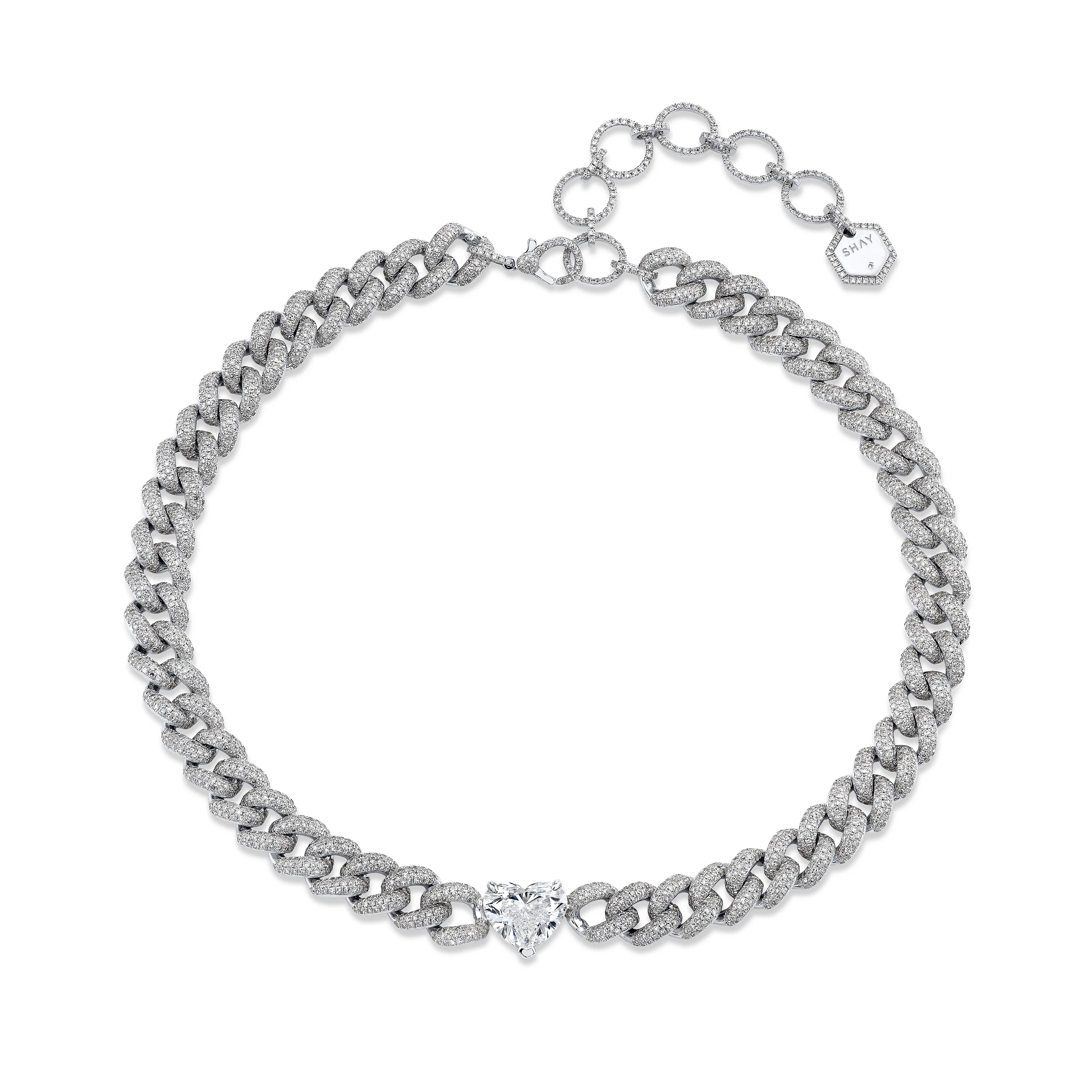 GRAND DIAMOND HEART LINK NECKLACE - Image 4
