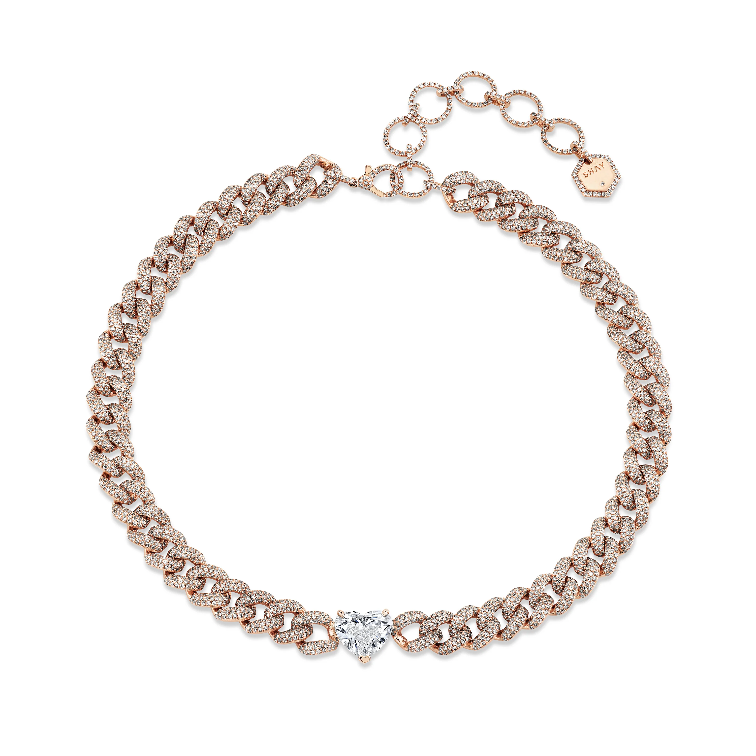 GRAND DIAMOND HEART LINK NECKLACE - Image 5