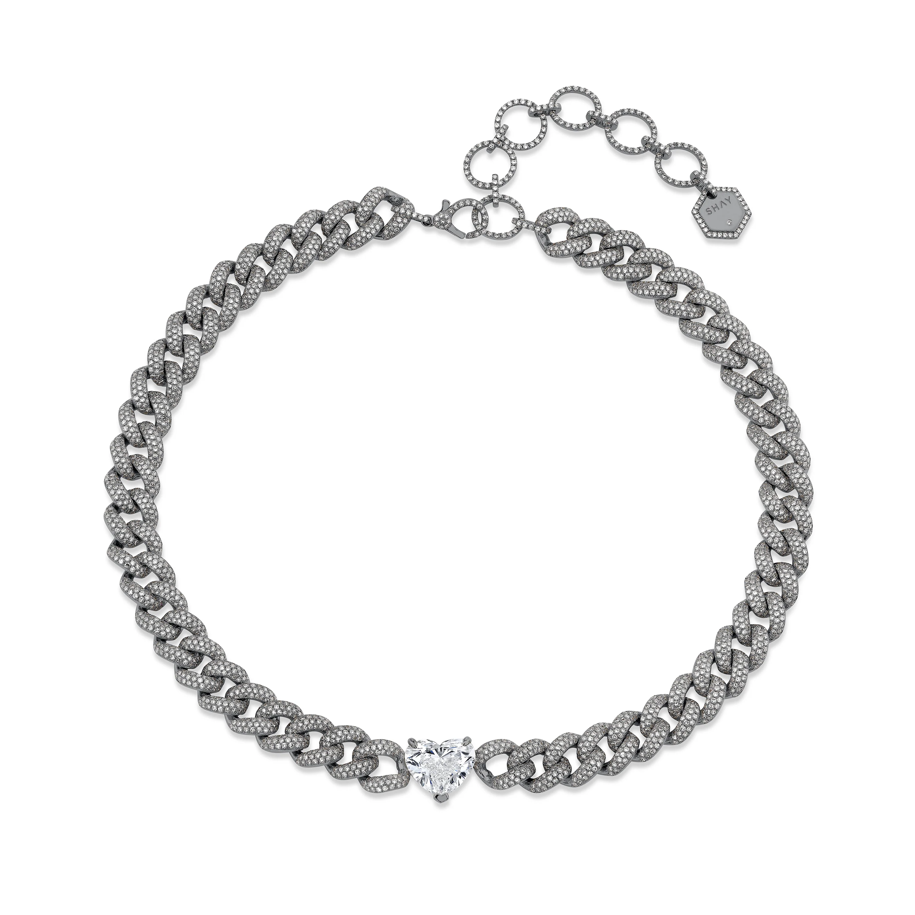 GRAND DIAMOND HEART LINK NECKLACE - Image 6