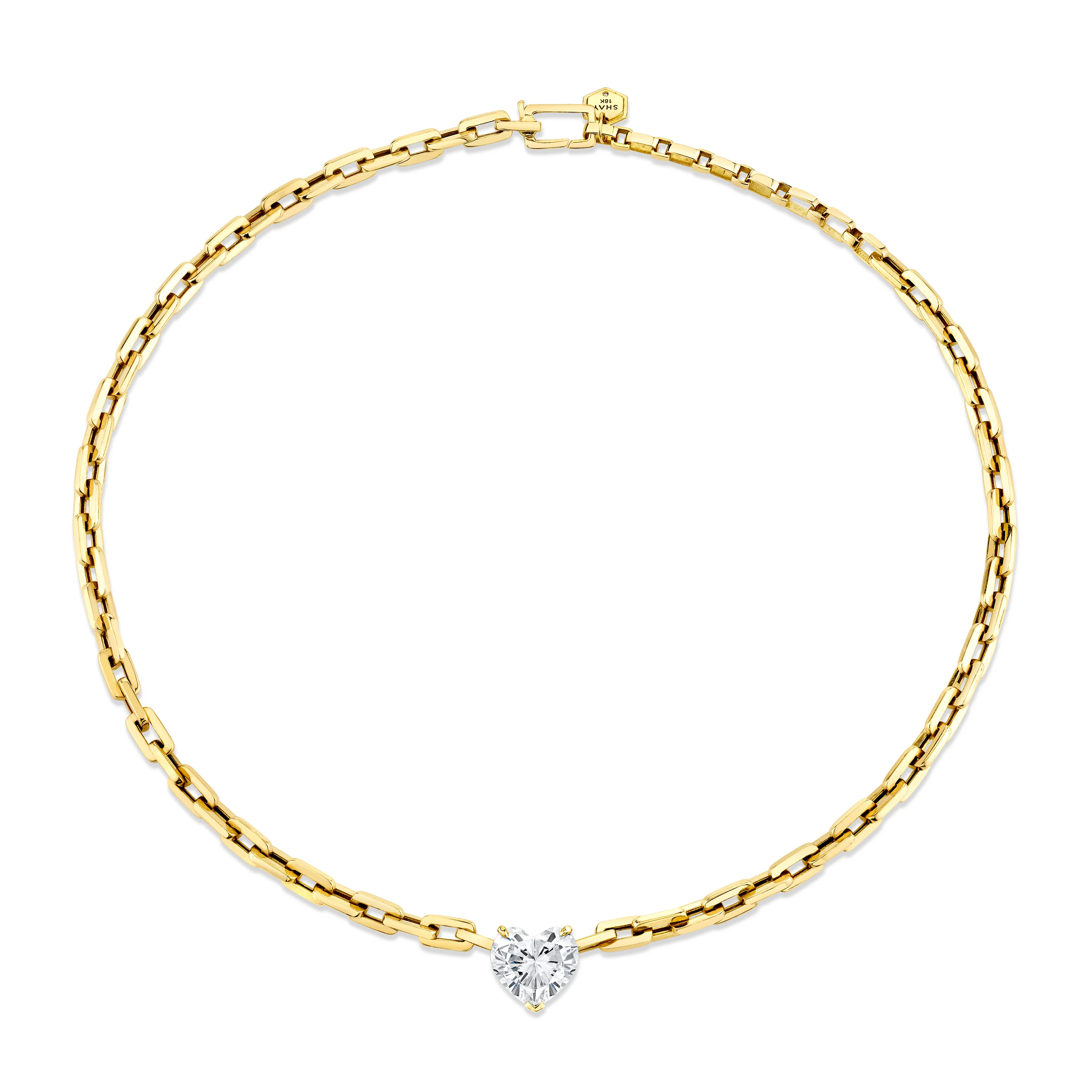 DIAMOND HEART DECO LINK NECKLACE - Image 4