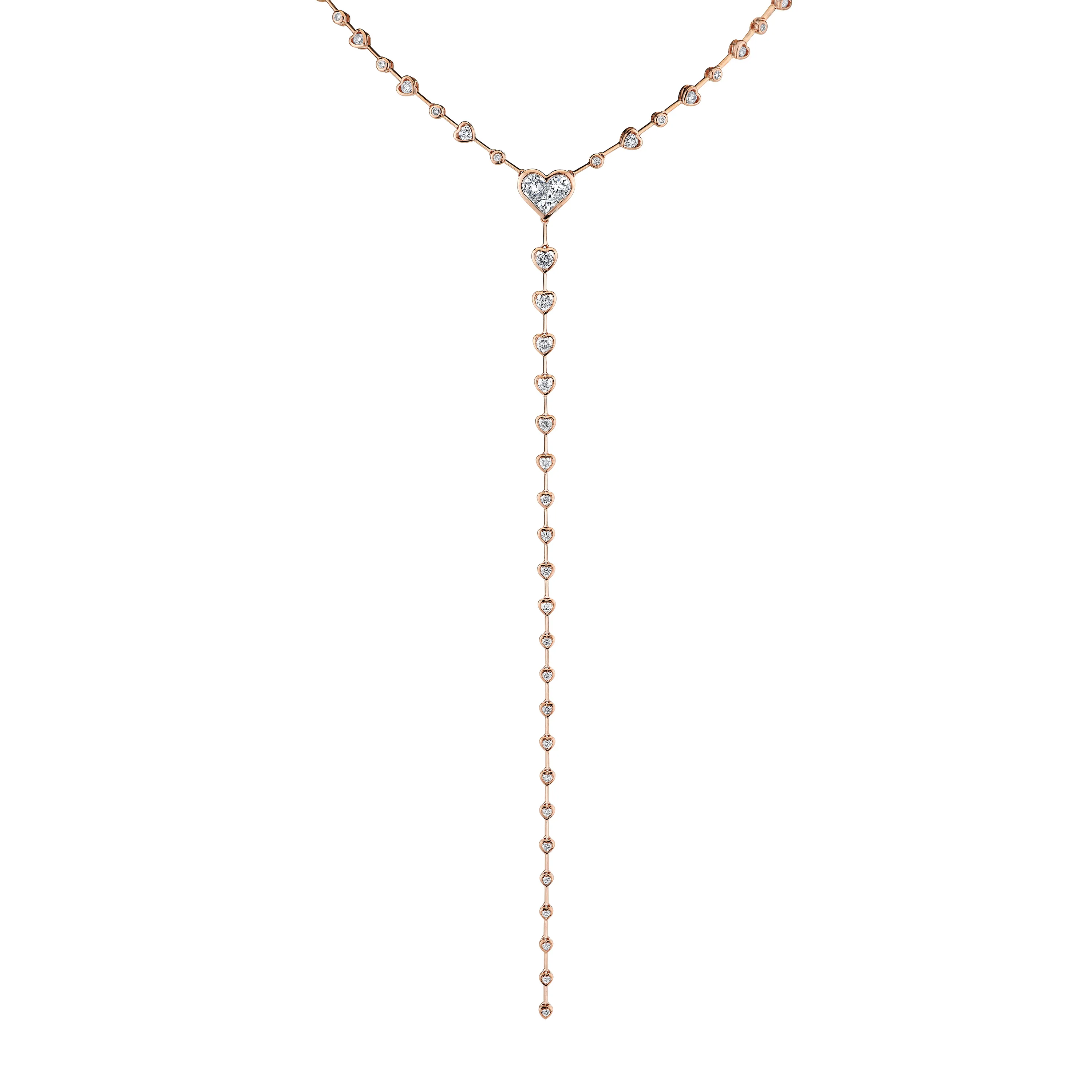 DIAMOND BEZEL HEART Y NECKLACE - Image 4
