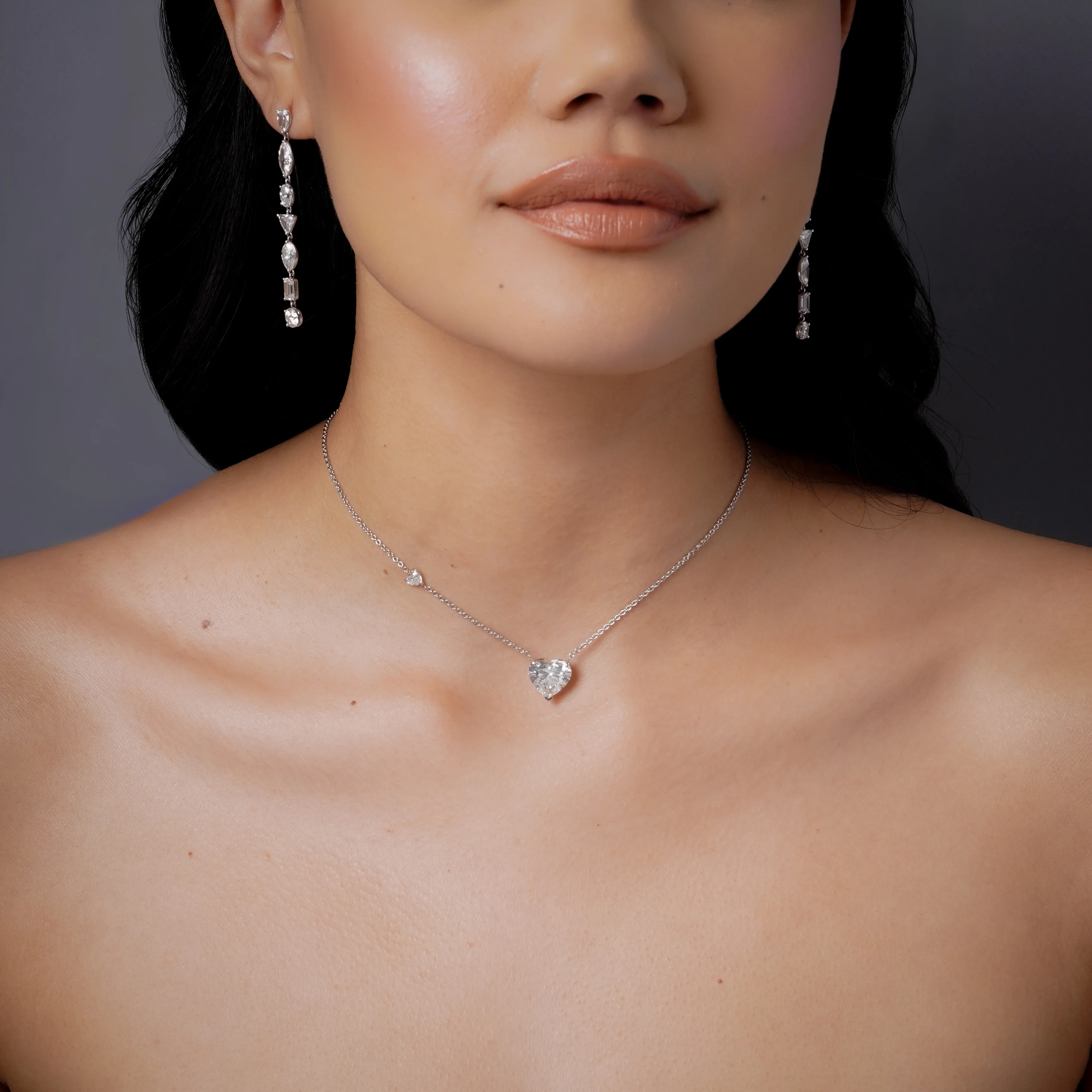 DIAMOND HEART PENDANT NECKLACE