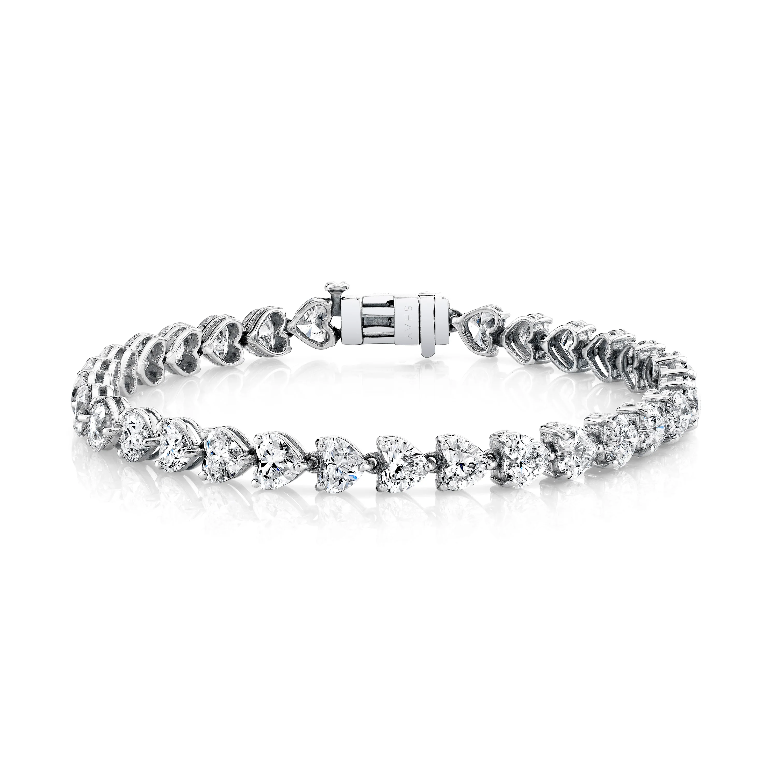 DIAMOND HEART TENNIS BRACELET - Image 3