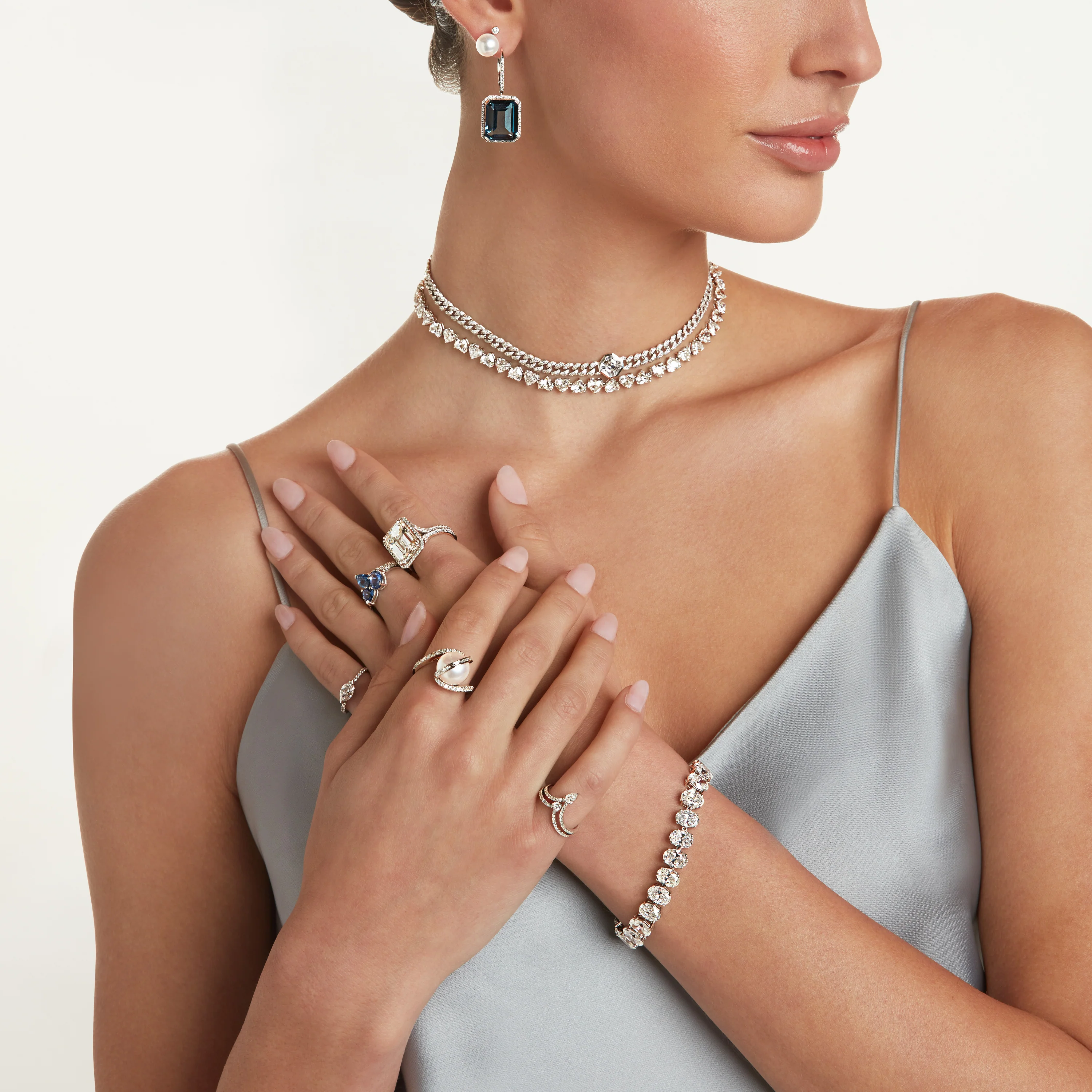 DIAMOND HEART TENNIS NECKLACE - Image 2