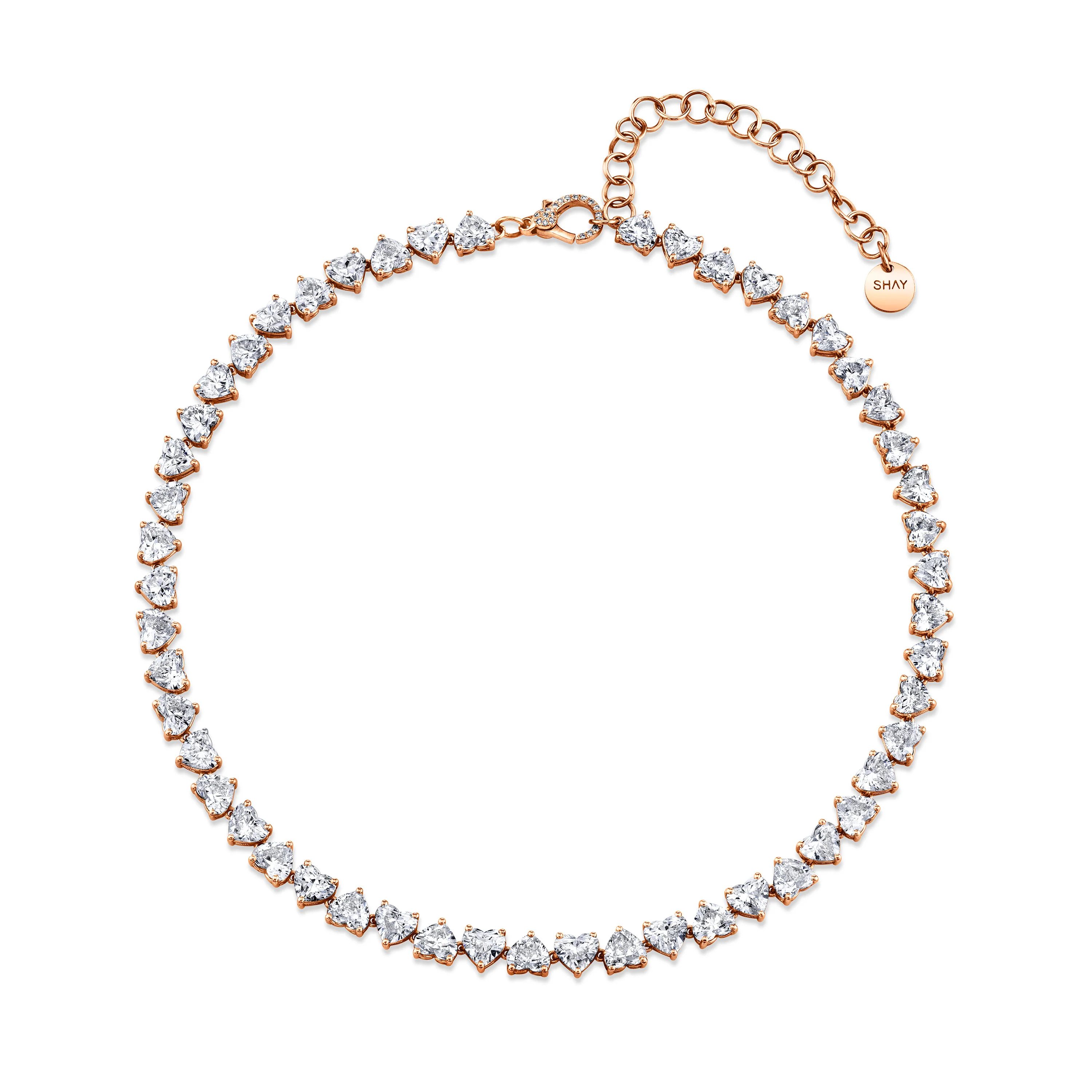 DIAMOND HEART TENNIS NECKLACE - Image 3