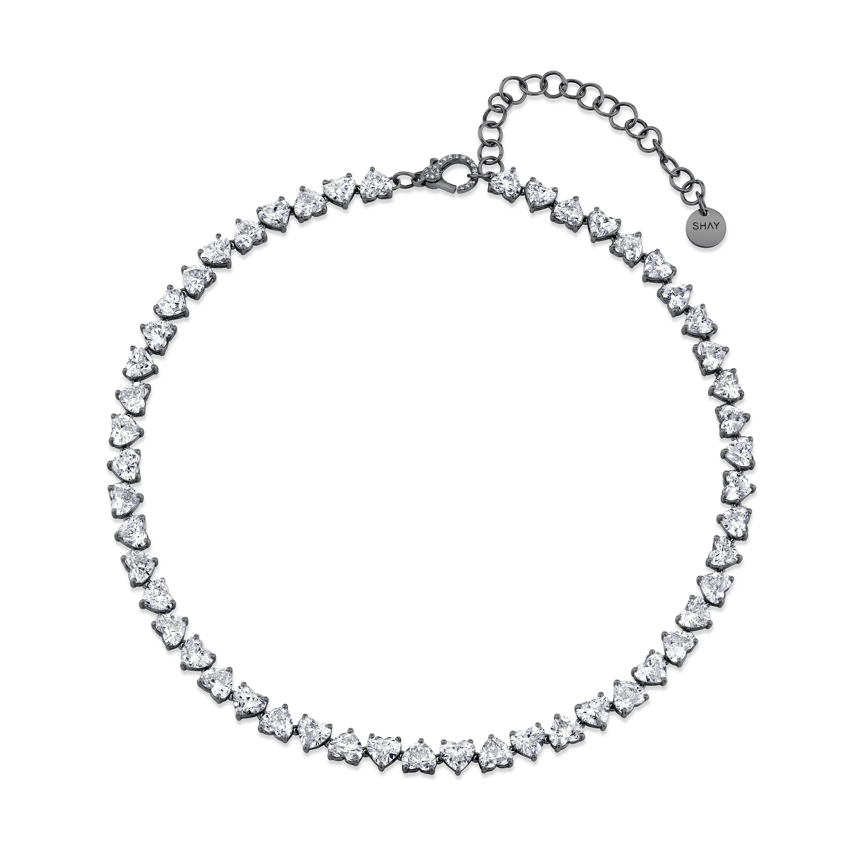 DIAMOND HEART TENNIS NECKLACE - Image 4
