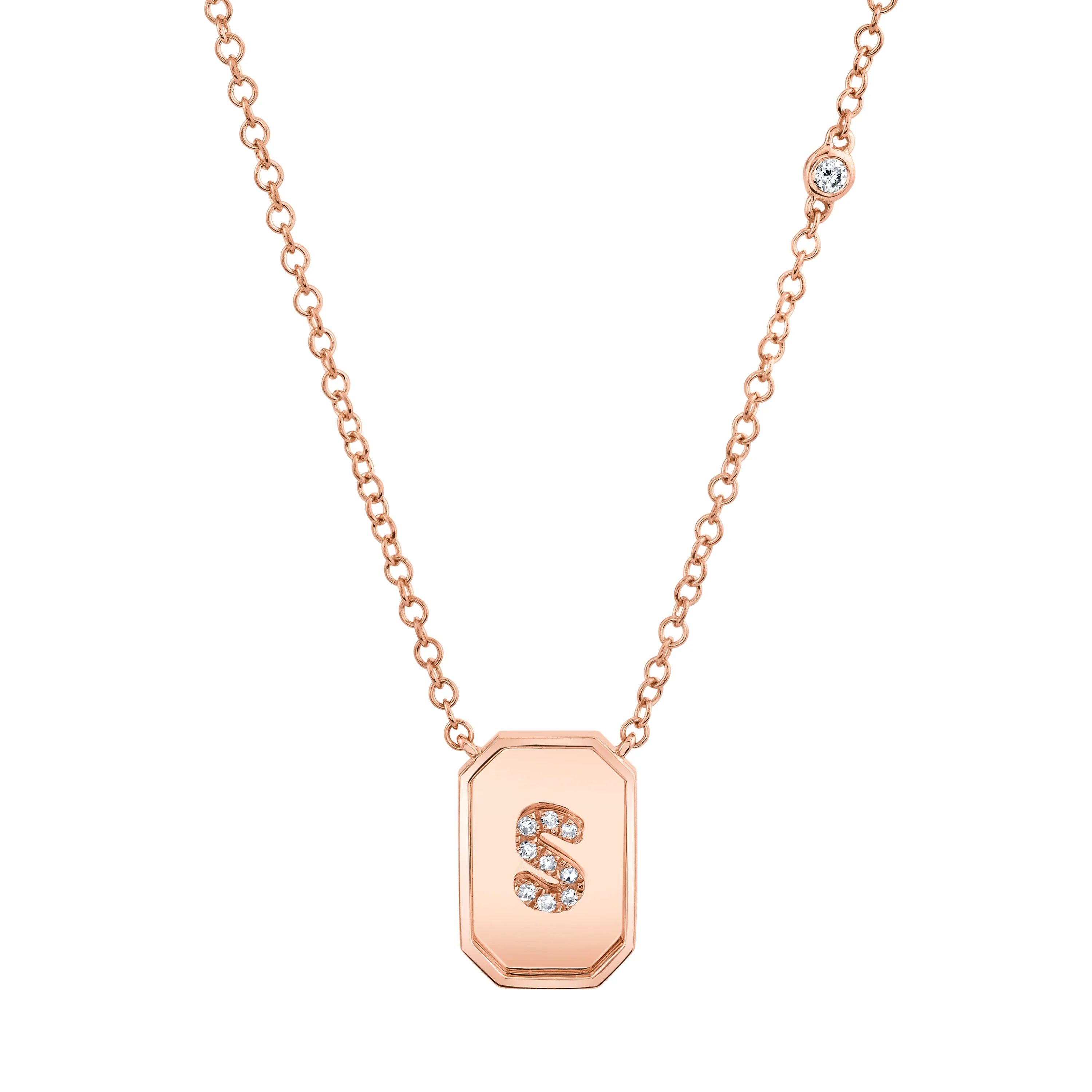 DIAMOND INITIAL BABY NAMEPLATE NECKLACE - Image 2