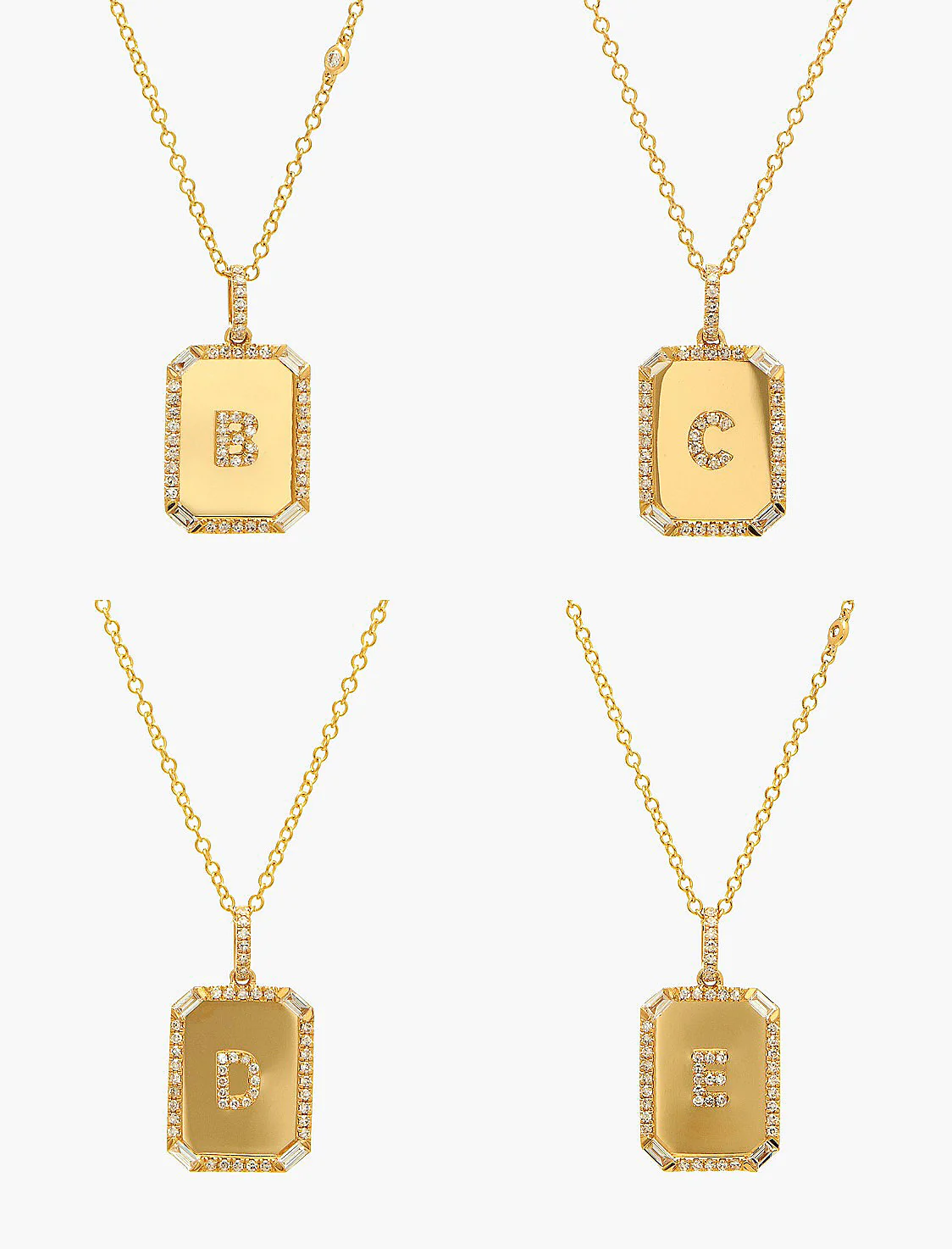 DIAMOND INITIAL MINI NAMEPLATE NECKLACE - Image 6