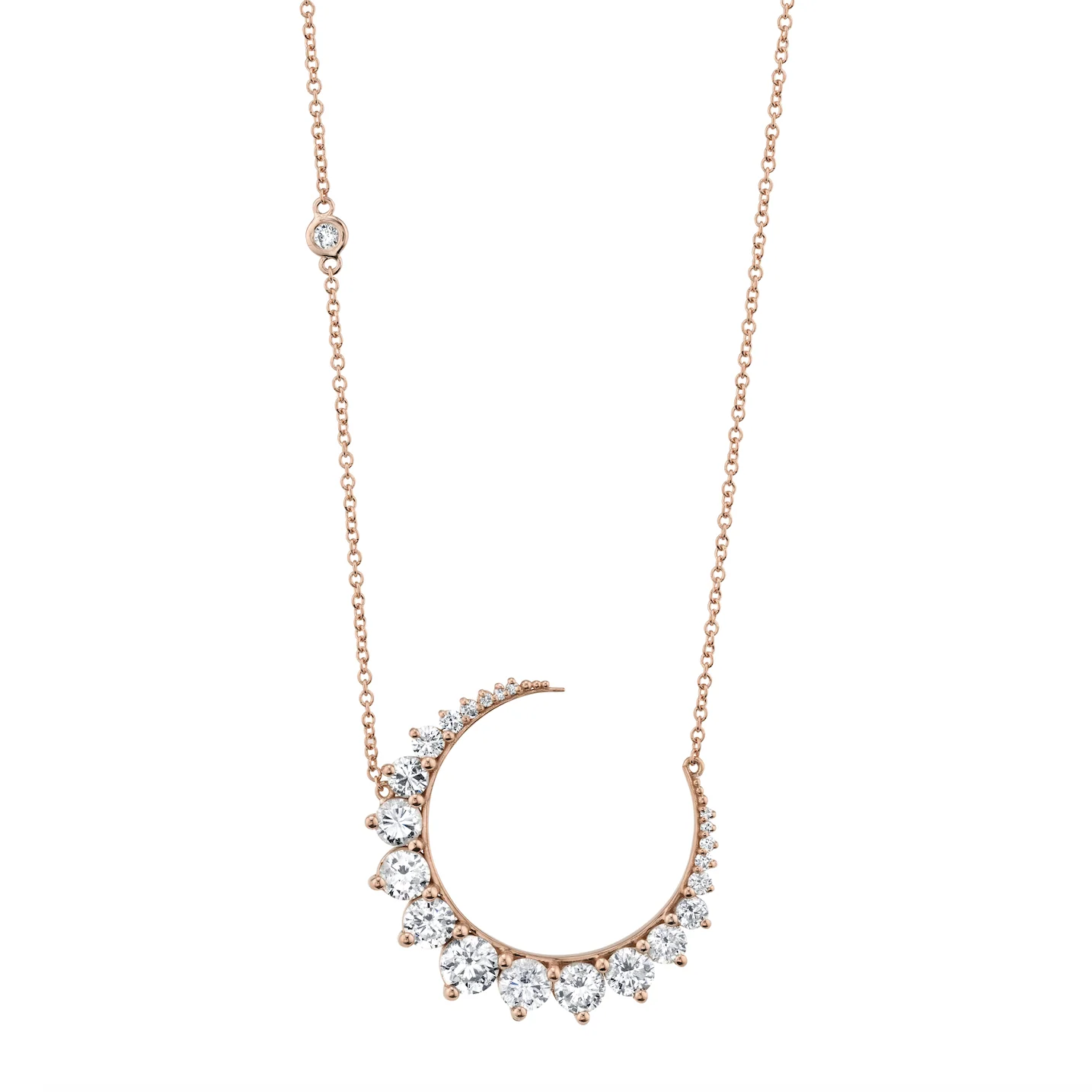 READY TO SHIP DIAMOND LARGE MOON NECKLACE - Image 2