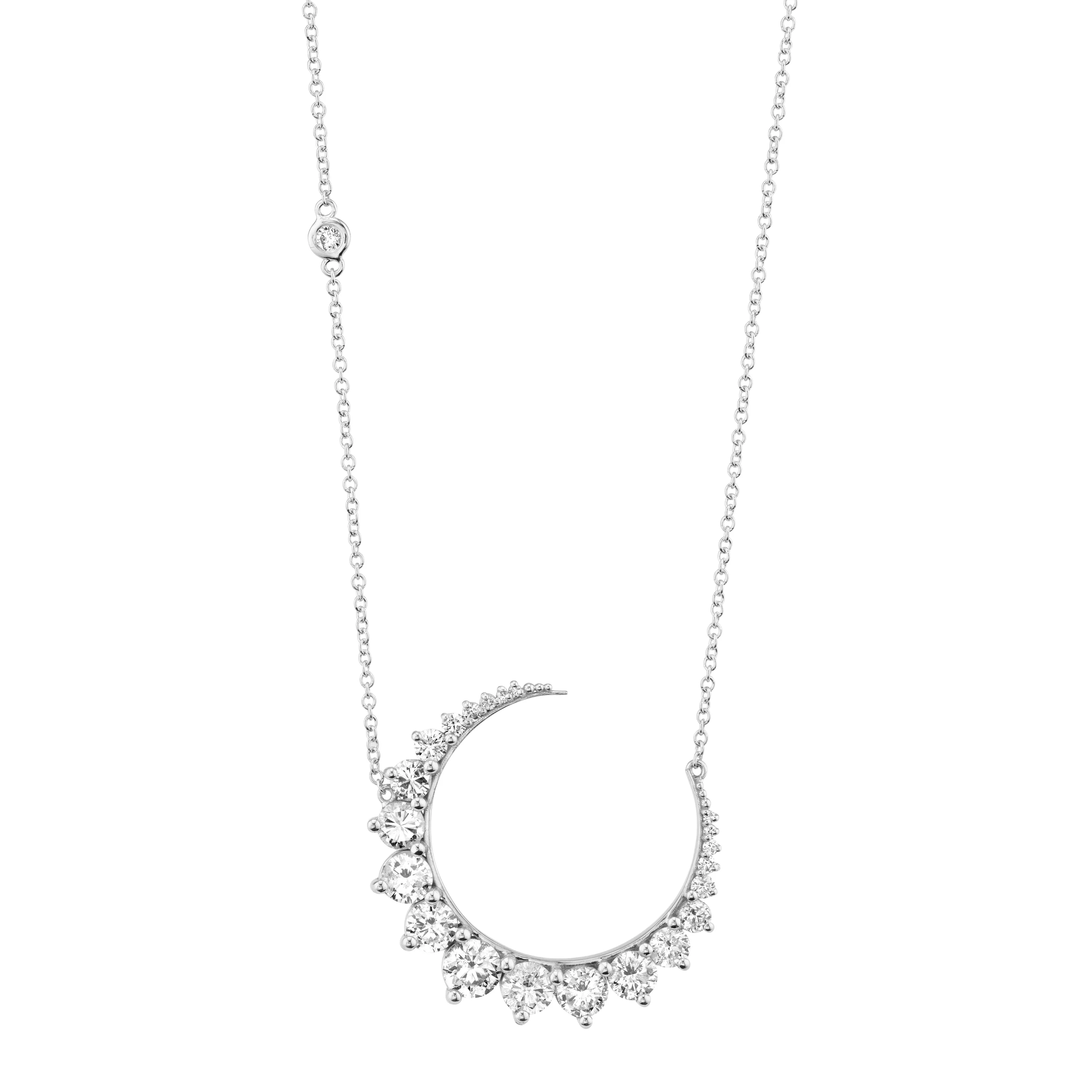 READY TO SHIP DIAMOND LARGE MOON NECKLACE - Image 3