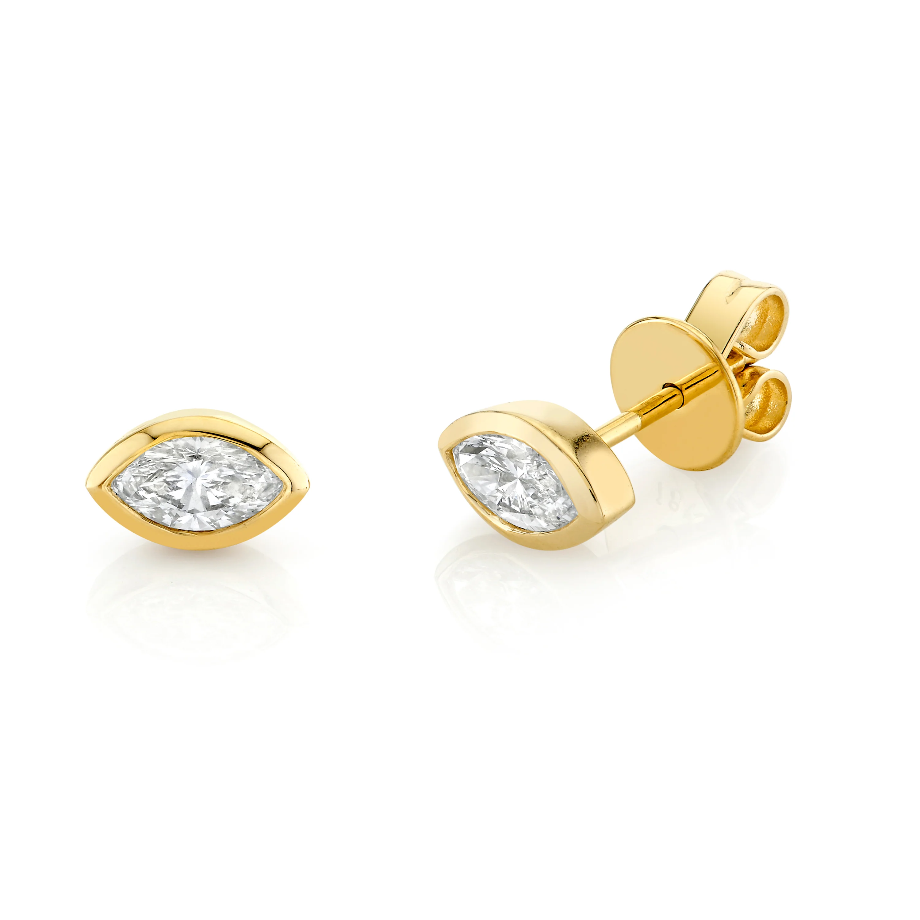 DIAMOND MARQUISE BEZEL STUDS - Image 3