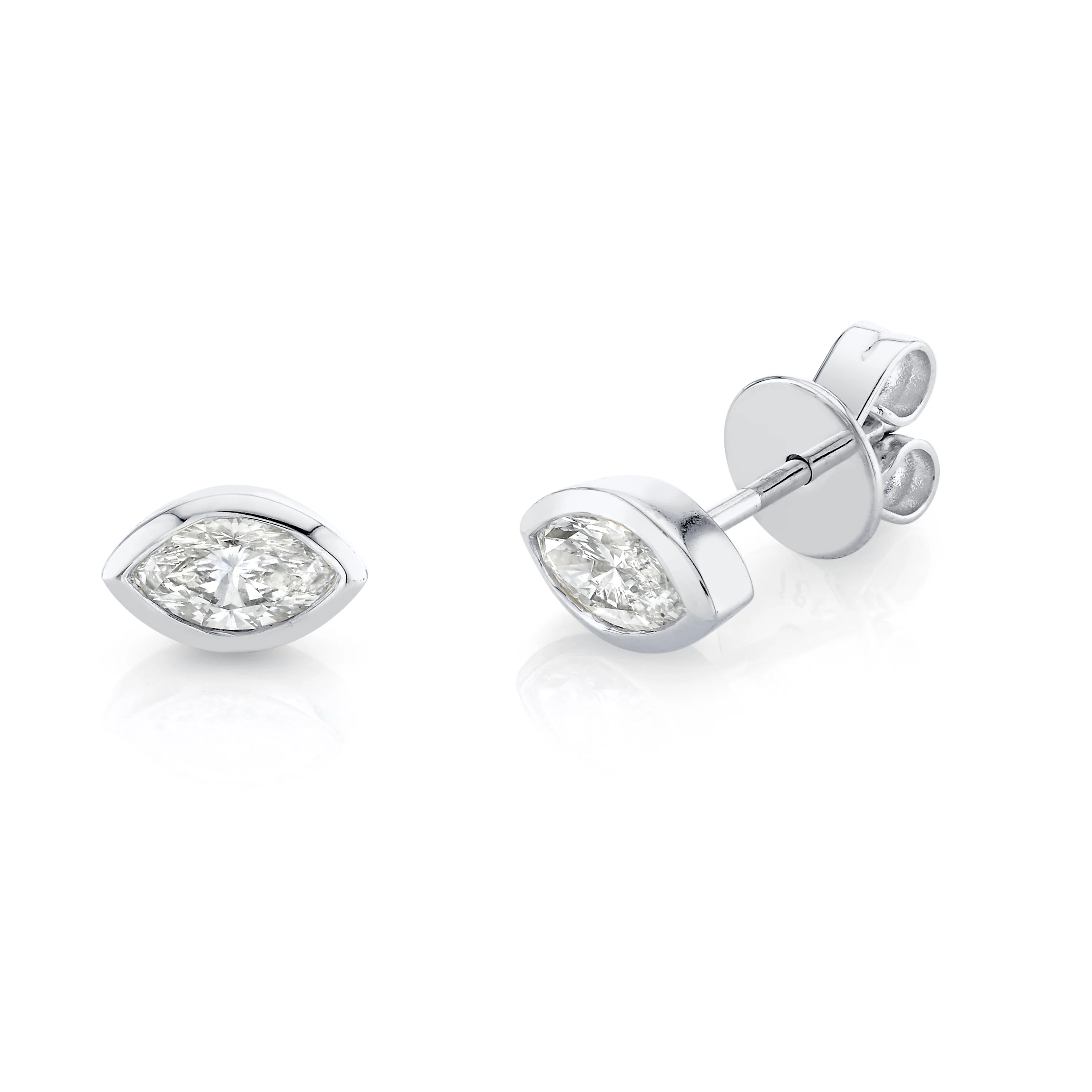 DIAMOND MARQUISE BEZEL STUDS - Image 4