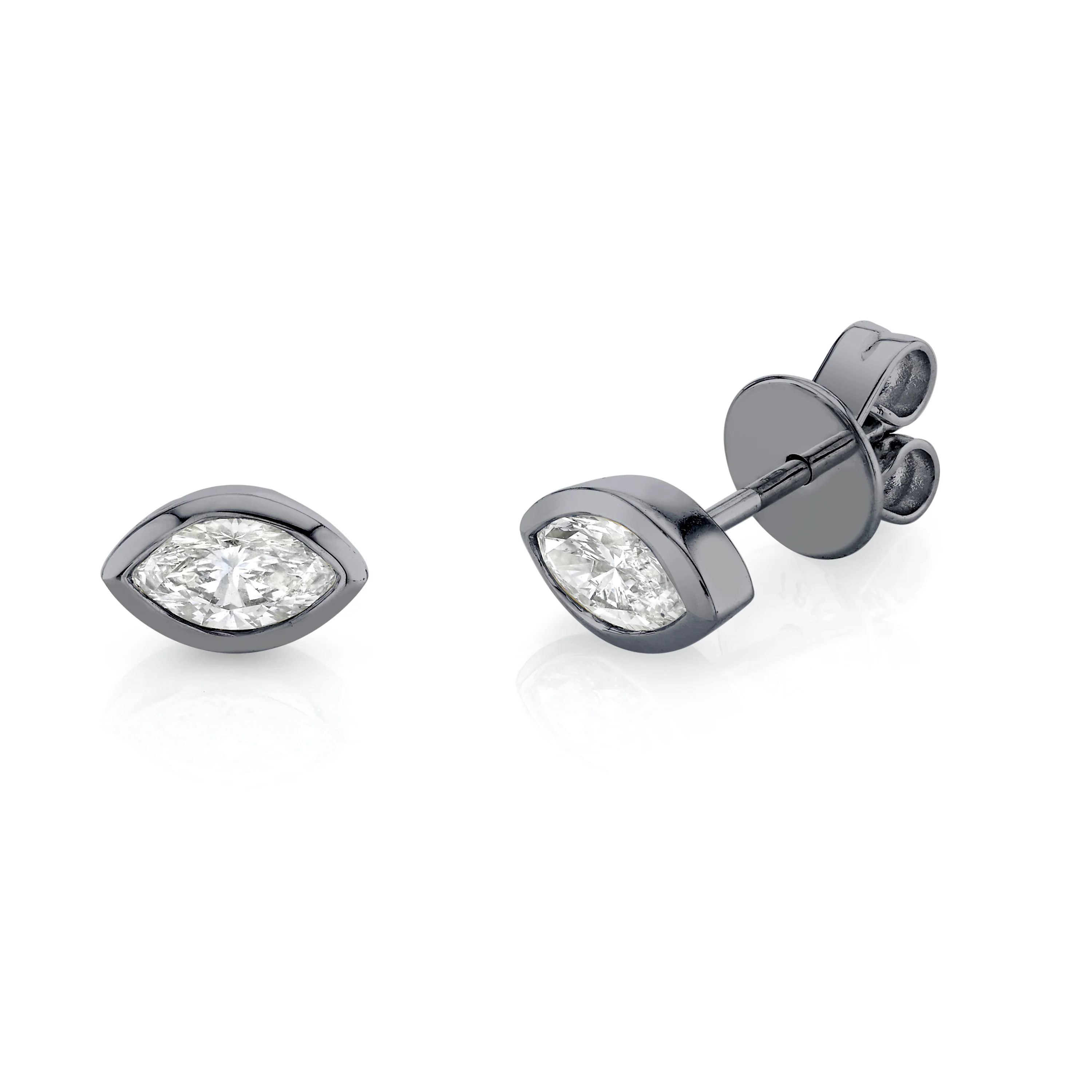 DIAMOND MARQUISE BEZEL STUDS - Image 5