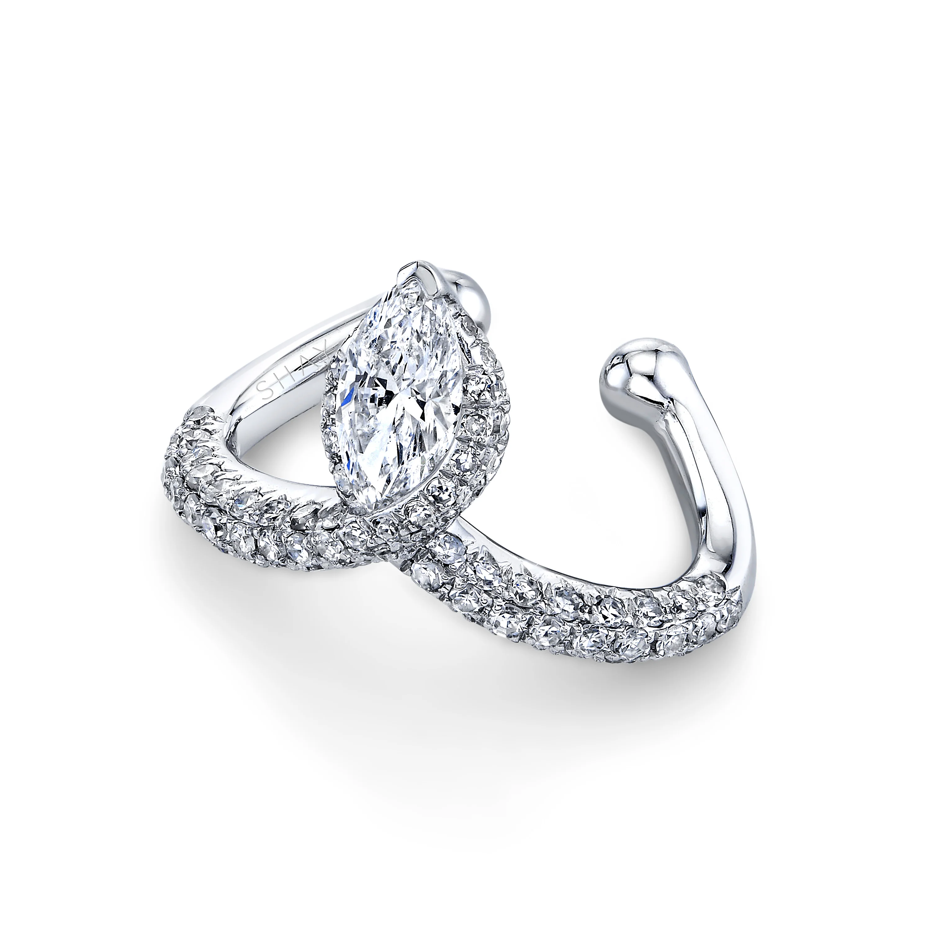 DIAMOND MARQUISE CHEVRON EAR CUFF - Image 4