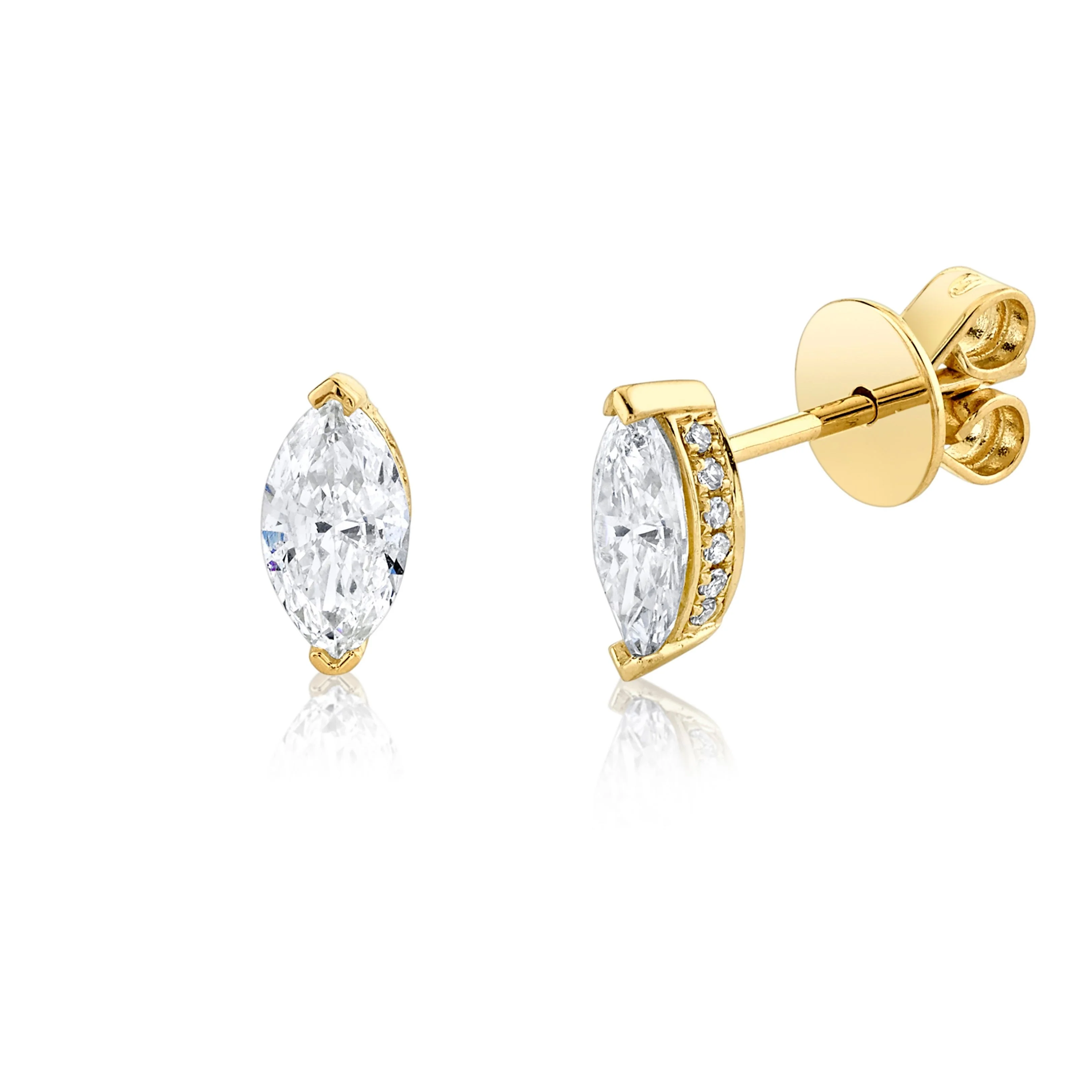 DIAMOND MARQUISE HALO STUDS - Image 3