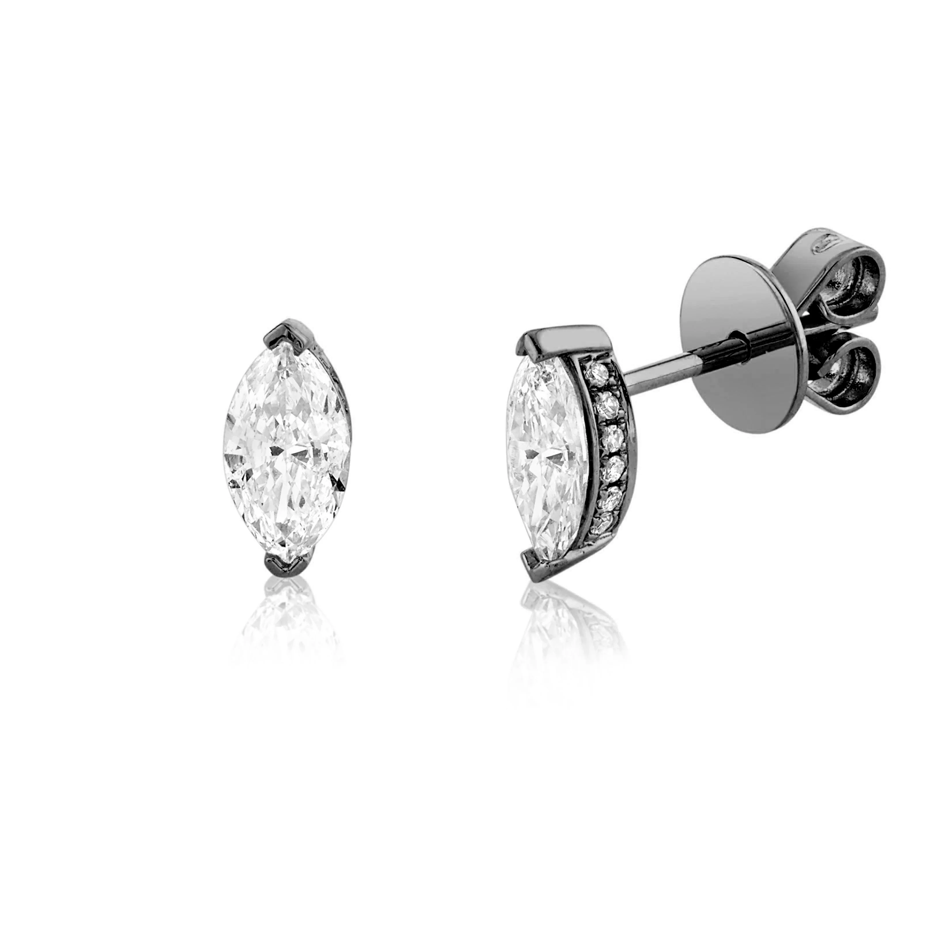 DIAMOND MARQUISE HALO STUDS - Image 4