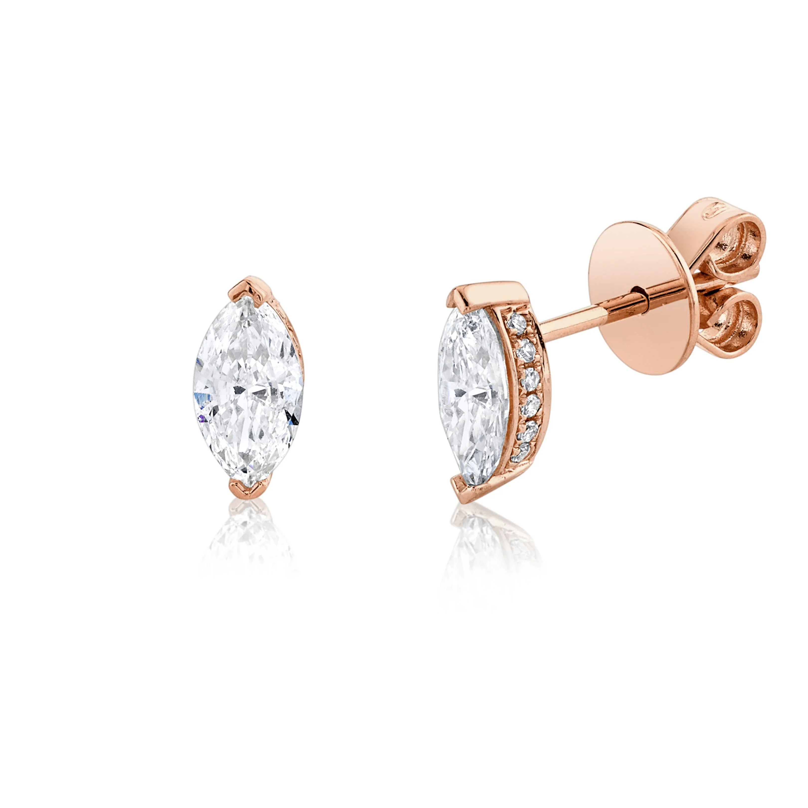 DIAMOND MARQUISE HALO STUDS - Image 5