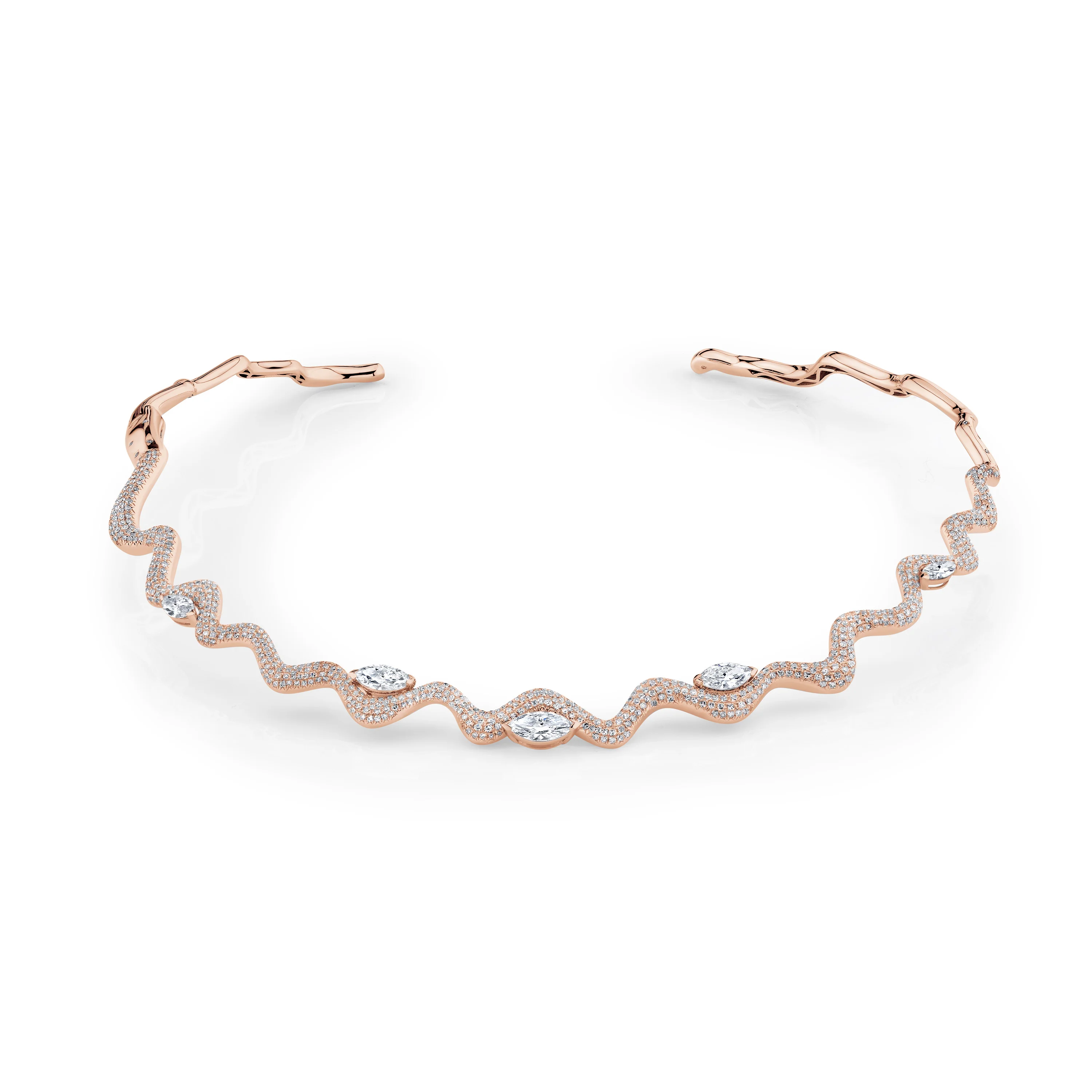 DIAMOND MARQUISE WAVE COLLAR - Image 4