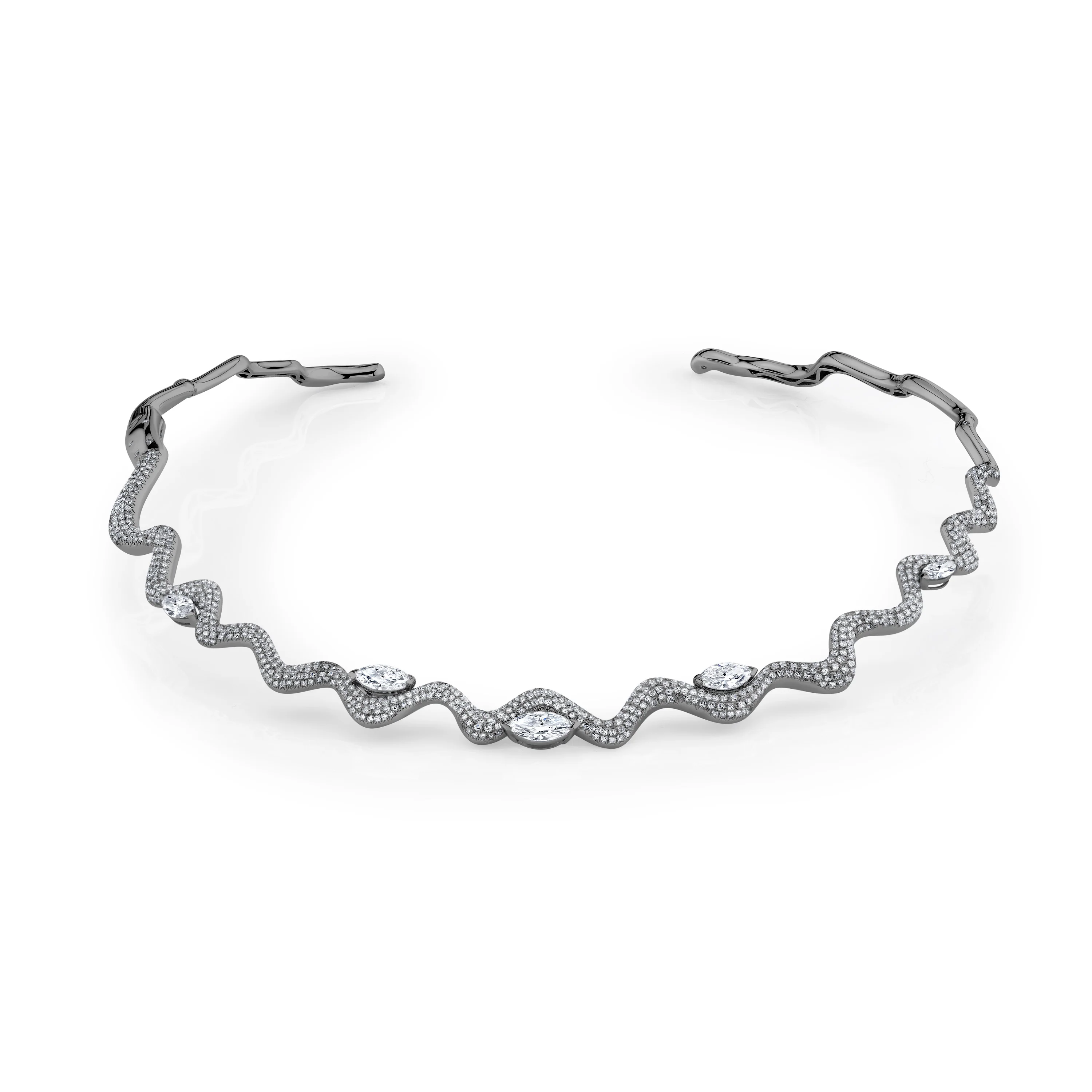 DIAMOND MARQUISE WAVE COLLAR - Image 5