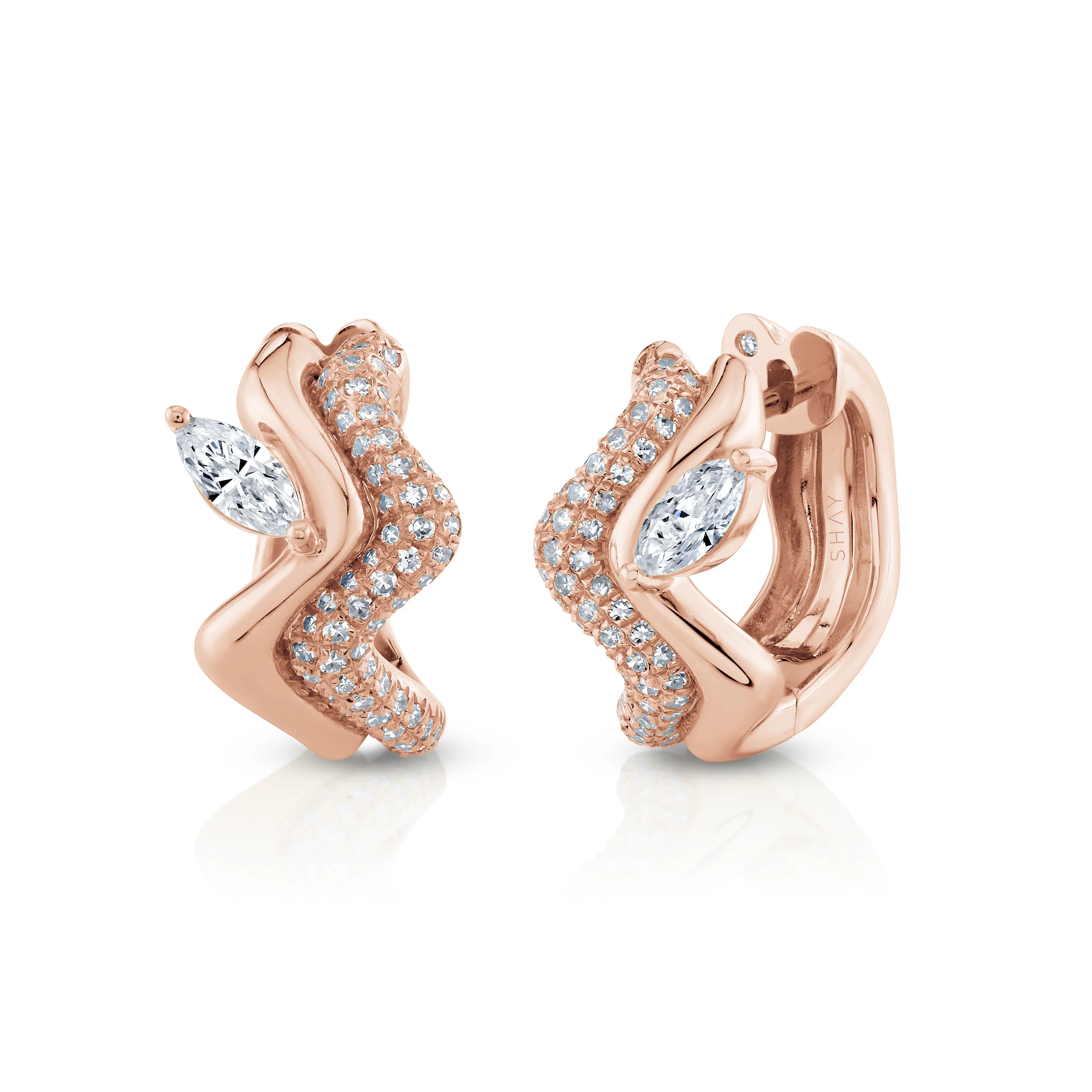 DIAMOND MARQUISE WAVE HUGGIES - Image 4