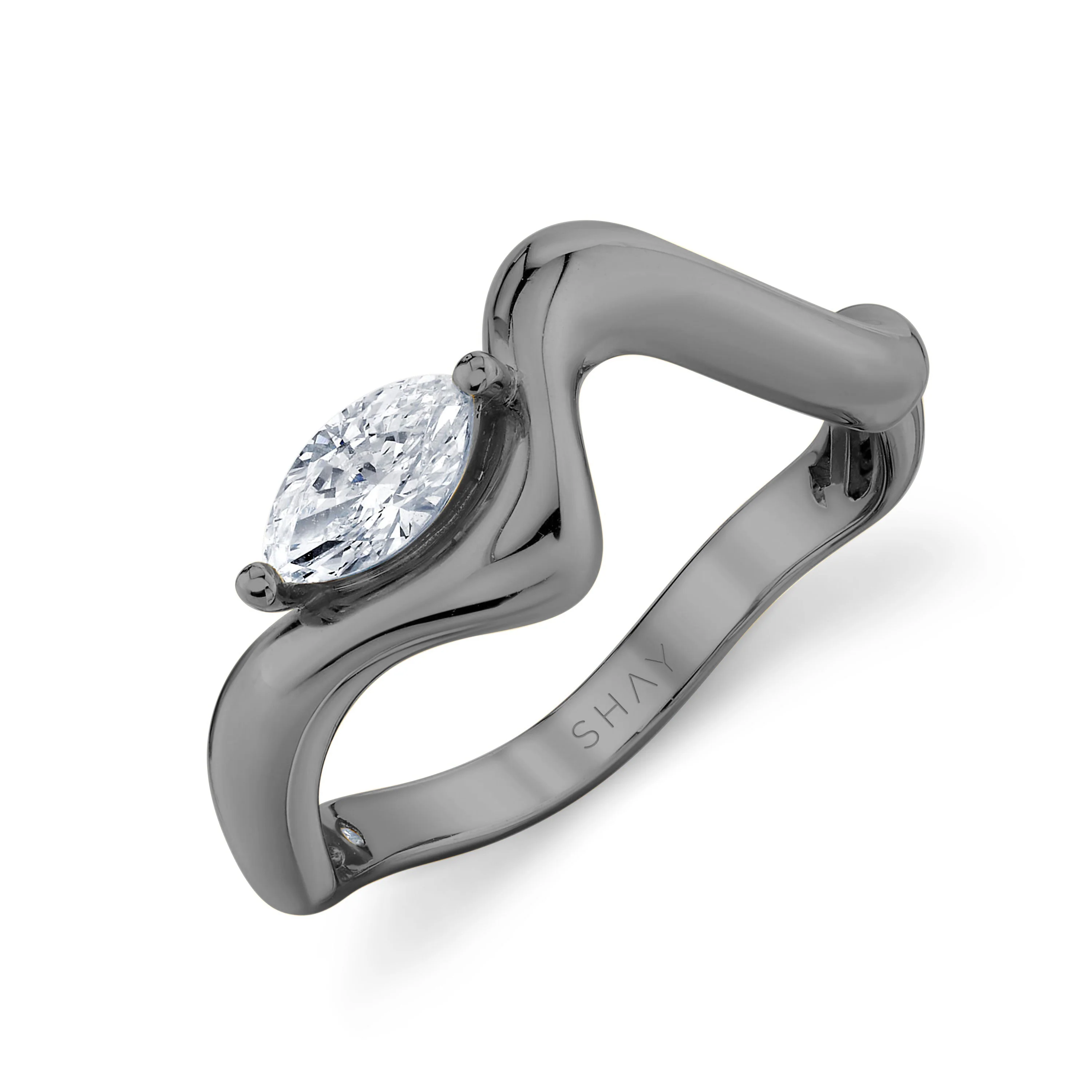 DIAMOND MARQUISE WAVE RING - Image 5