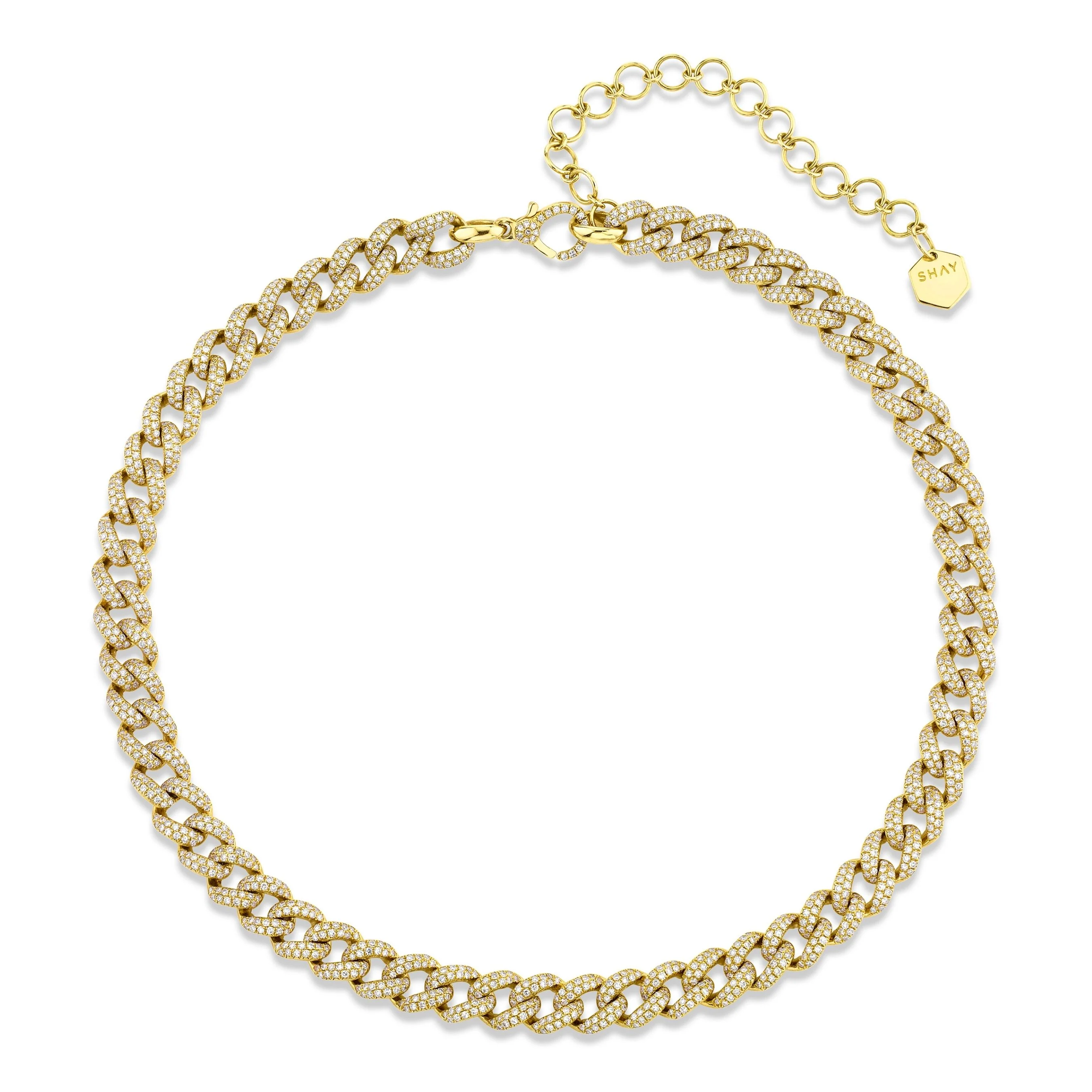 DIAMOND PAVE MEDIUM LINK NECKLACE - Image 4