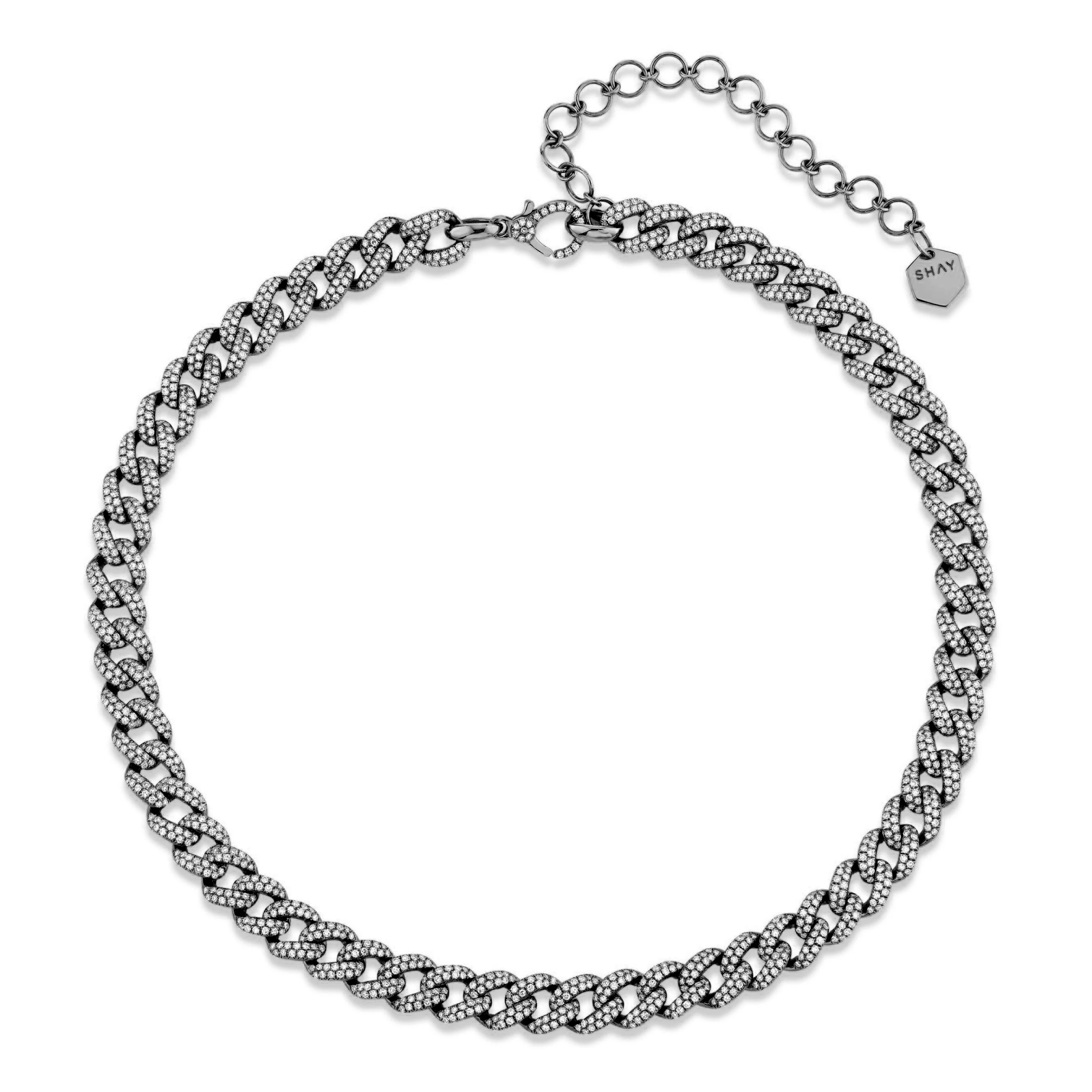 DIAMOND PAVE MEDIUM LINK NECKLACE - Image 5