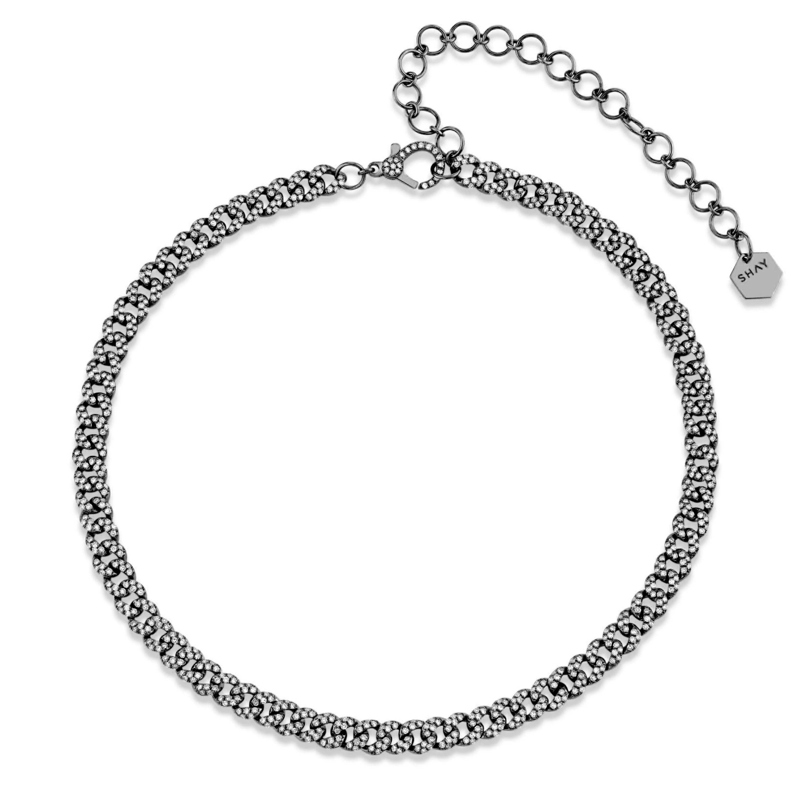 DIAMOND PAVE MINI LINK NECKLACE - Image 4