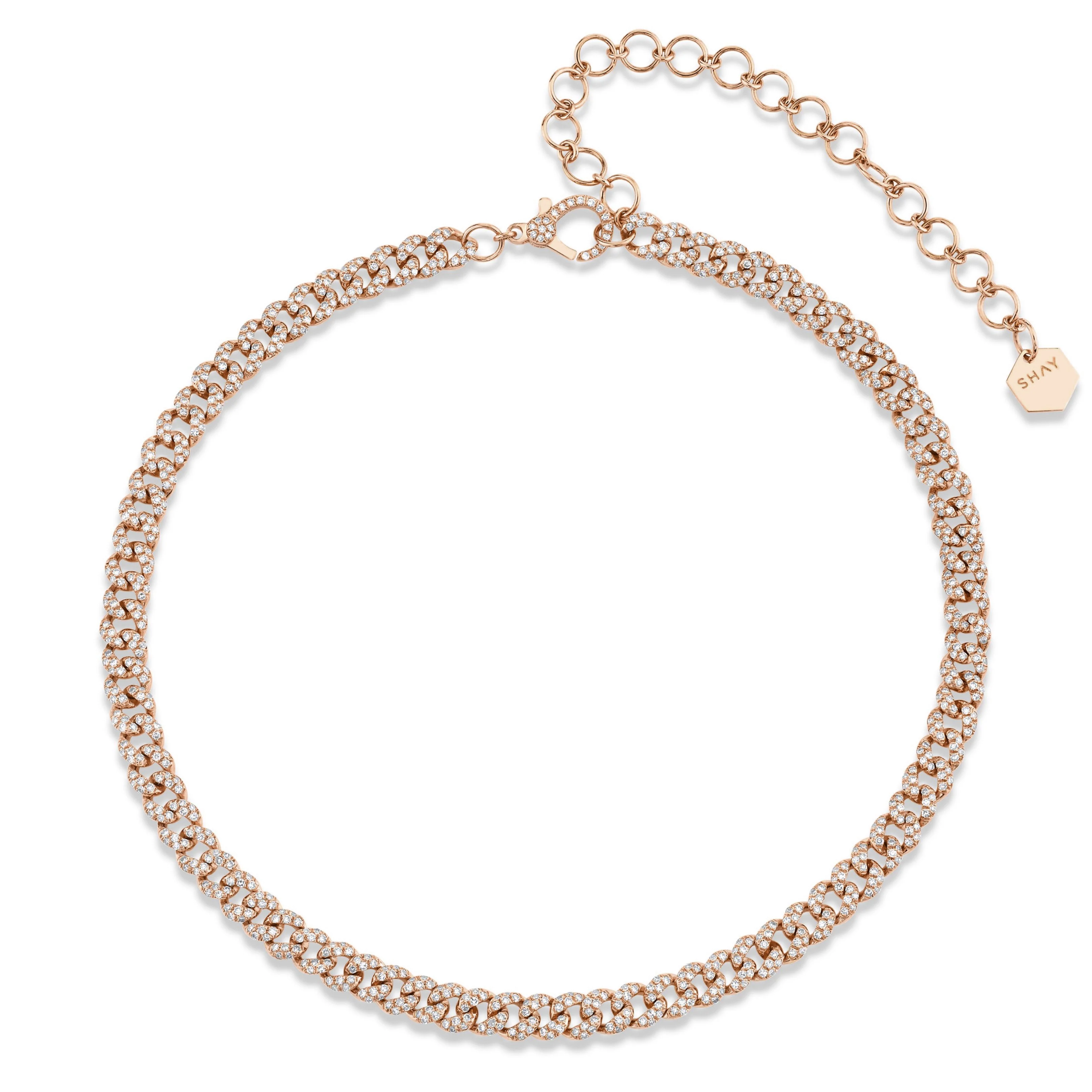 DIAMOND PAVE MINI LINK NECKLACE - Image 5