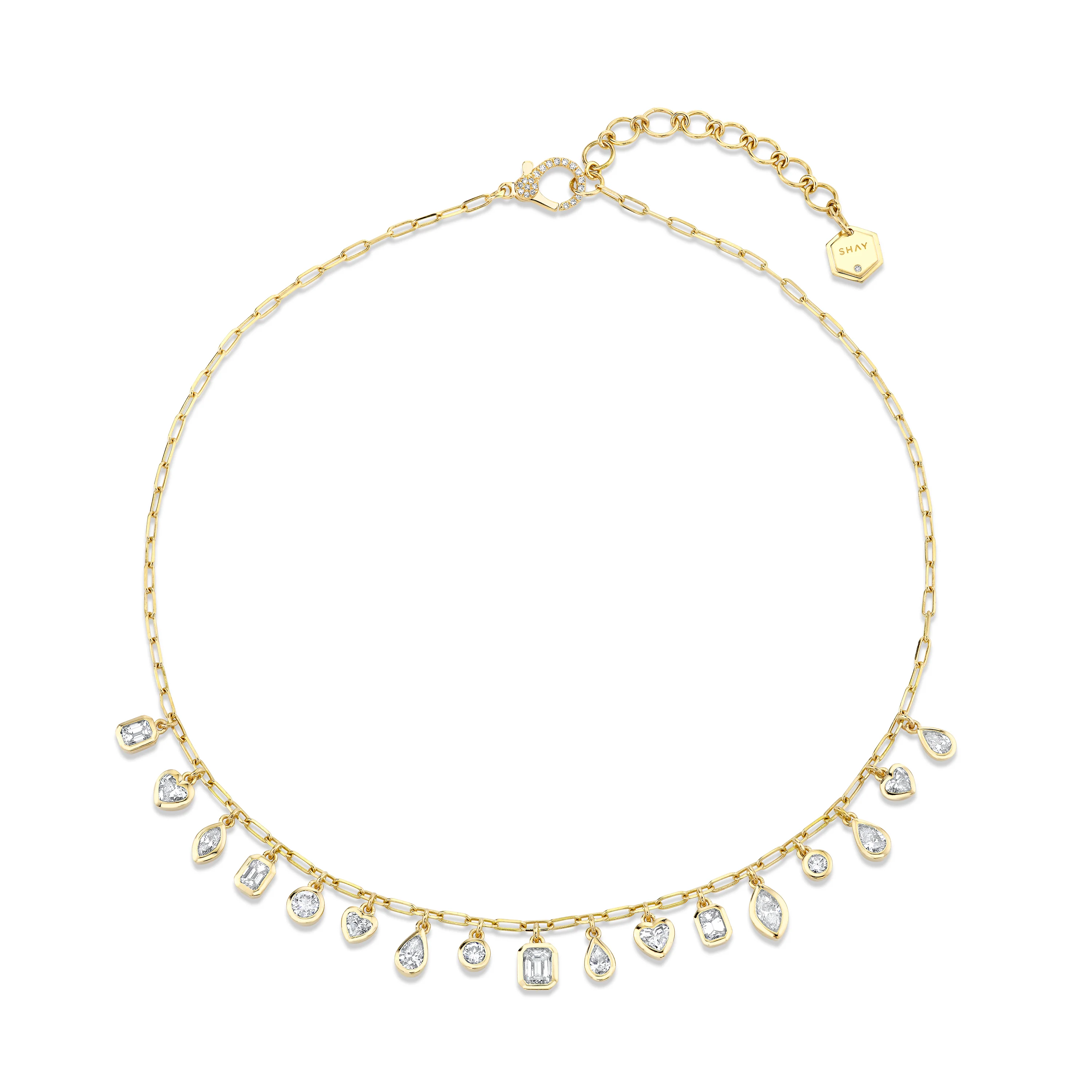 DIAMOND MIXED BEZEL DROP NECKLACE - Image 3