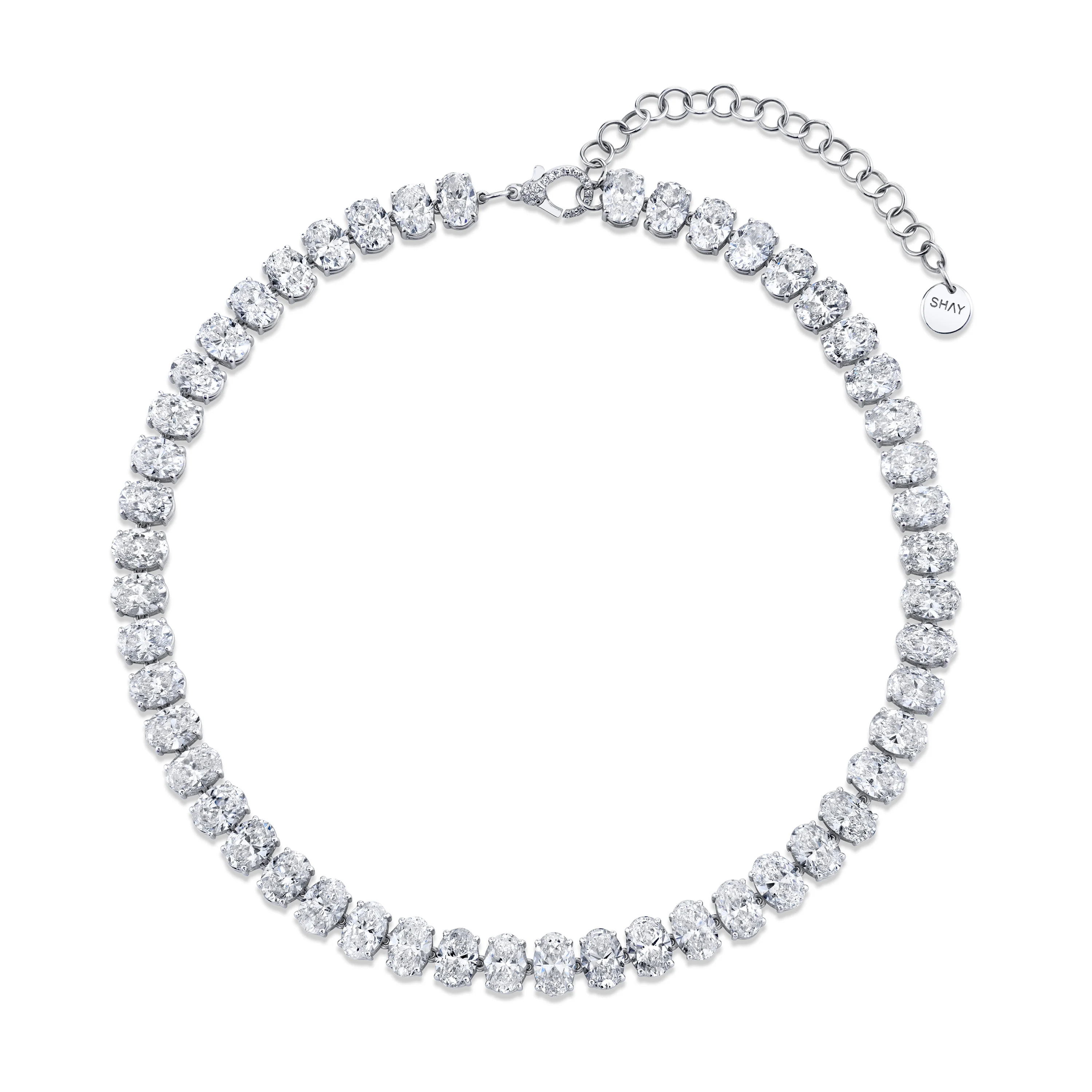 DIAMOND OVAL TENNIS NECKLACE - Image 3