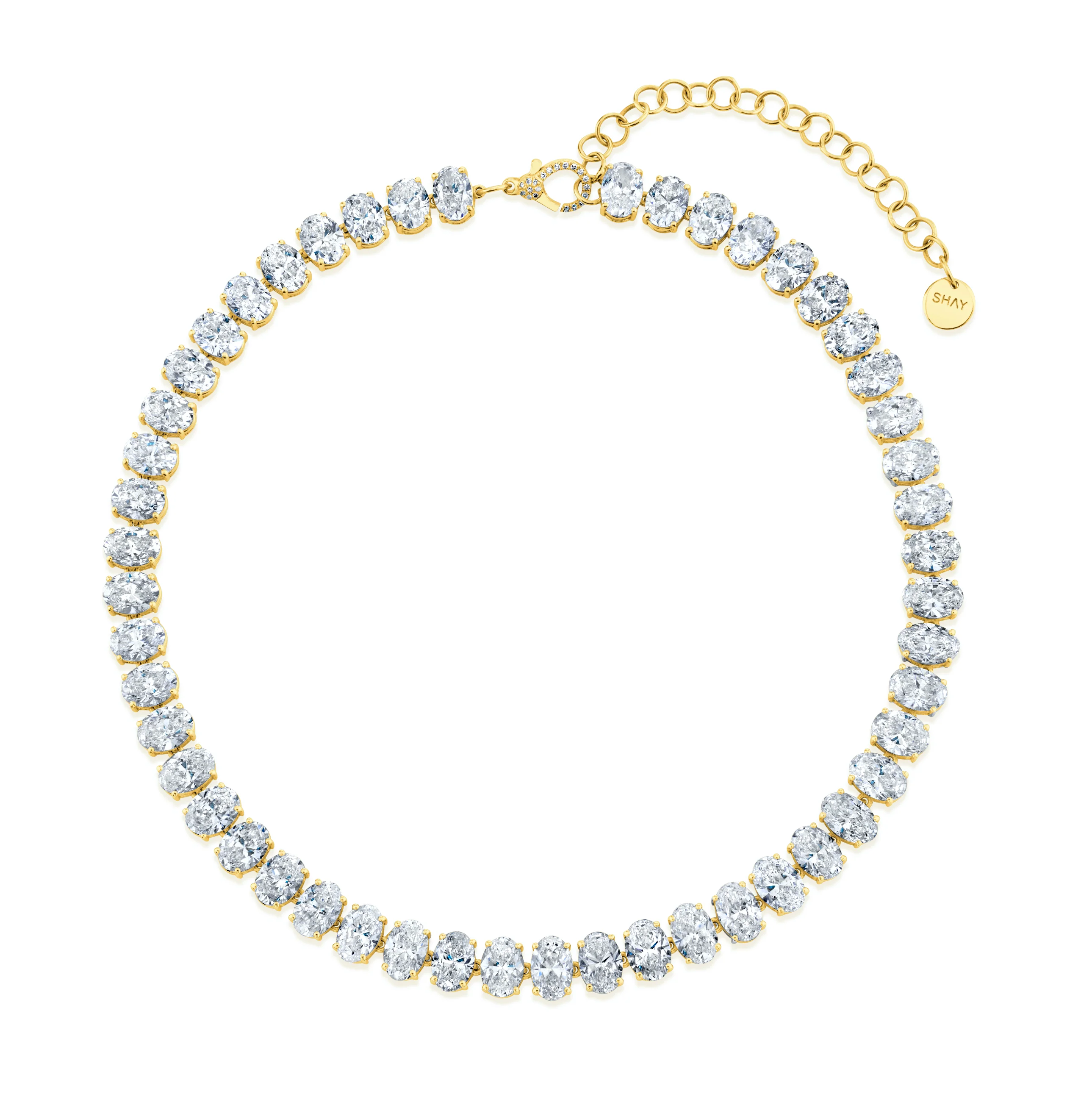 DIAMOND OVAL TENNIS NECKLACE - Image 4
