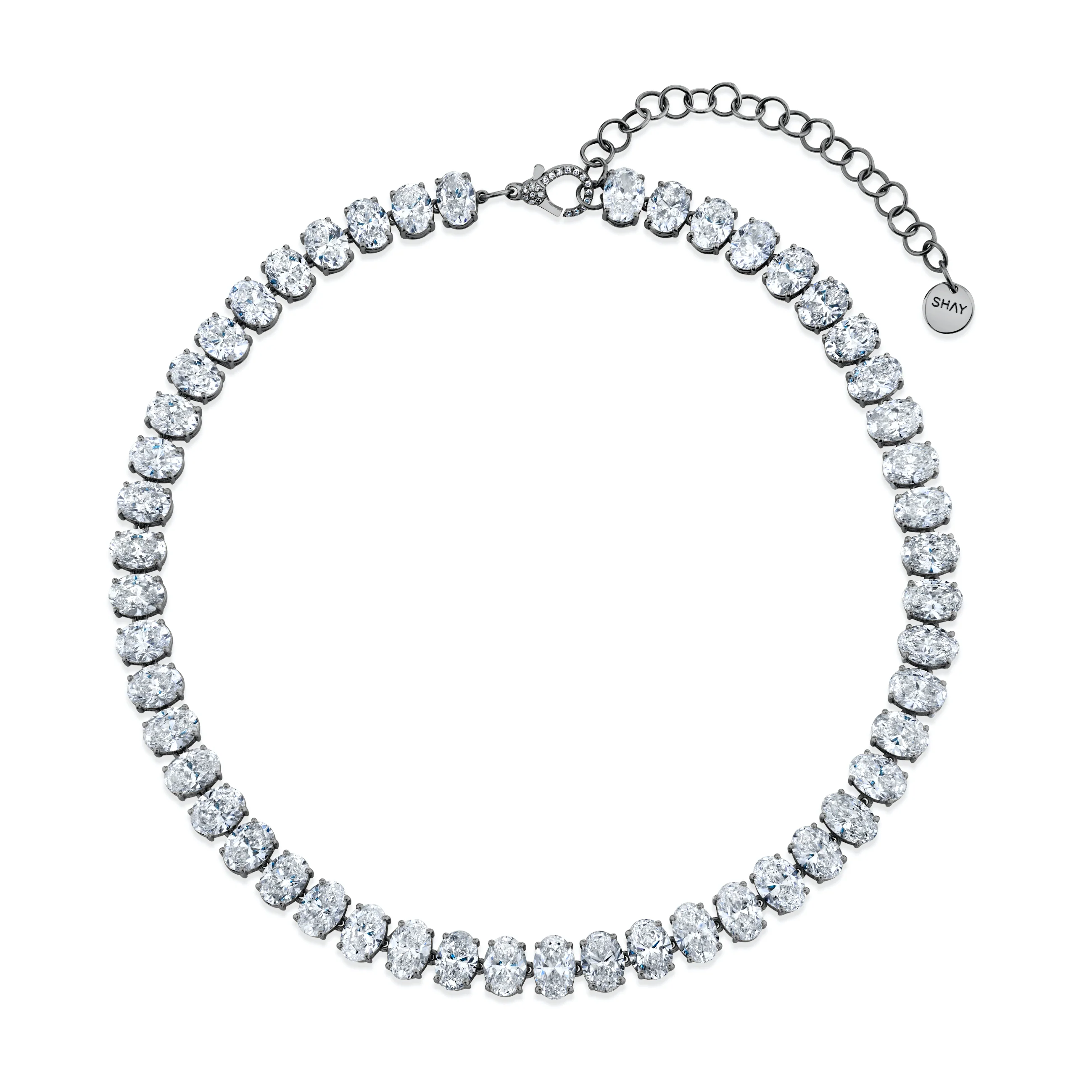 DIAMOND OVAL TENNIS NECKLACE - Image 6