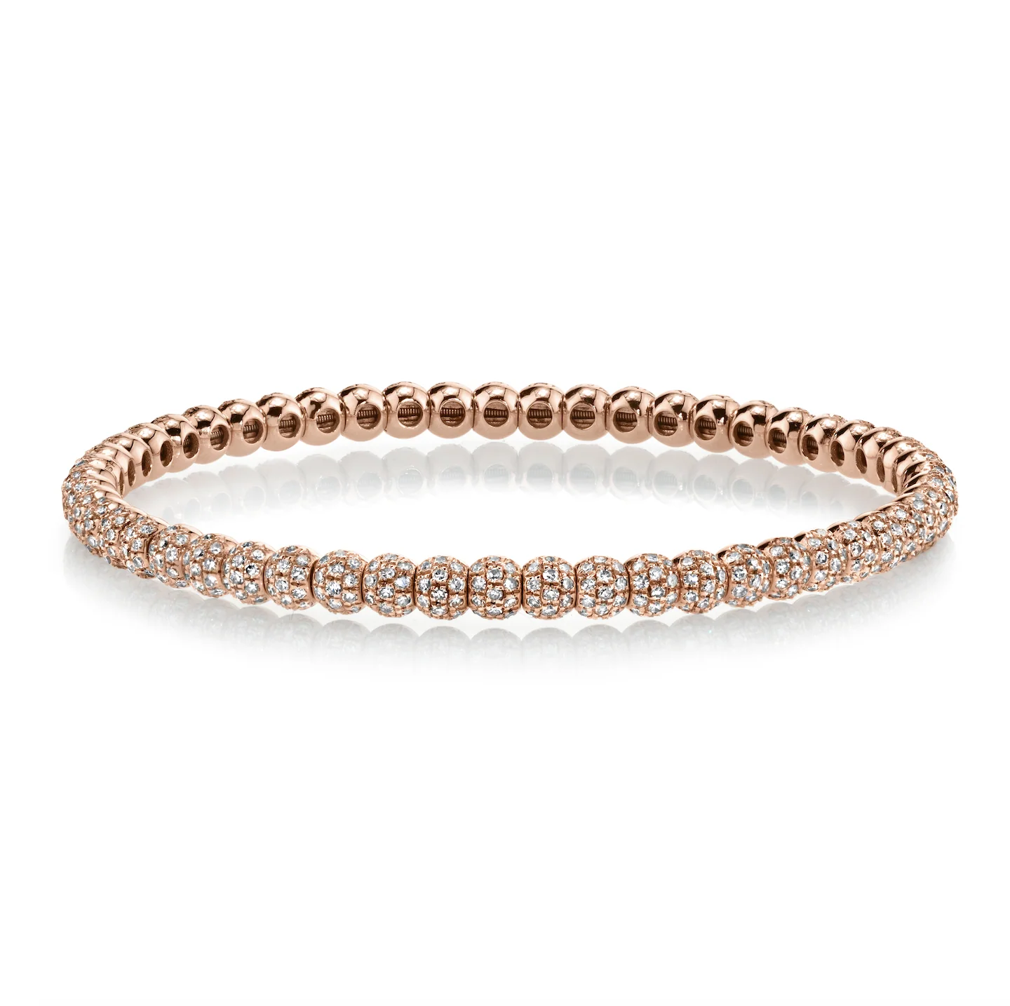 DIAMOND PAVE BALL STRETCH BRACELET - Image 3