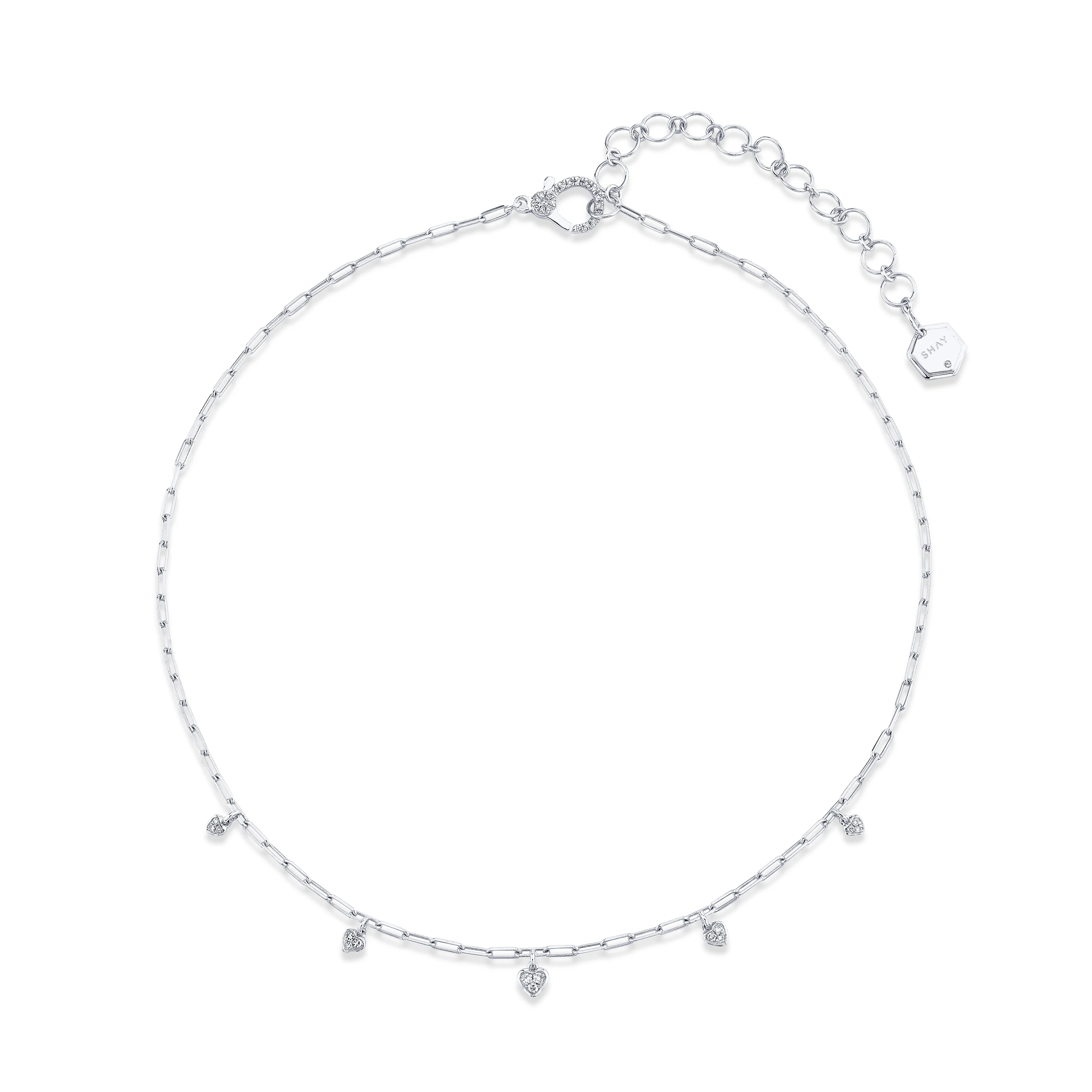 MINI ME DIAMOND PAVE DANGLE DROP HEART NECKLACE - Image 3
