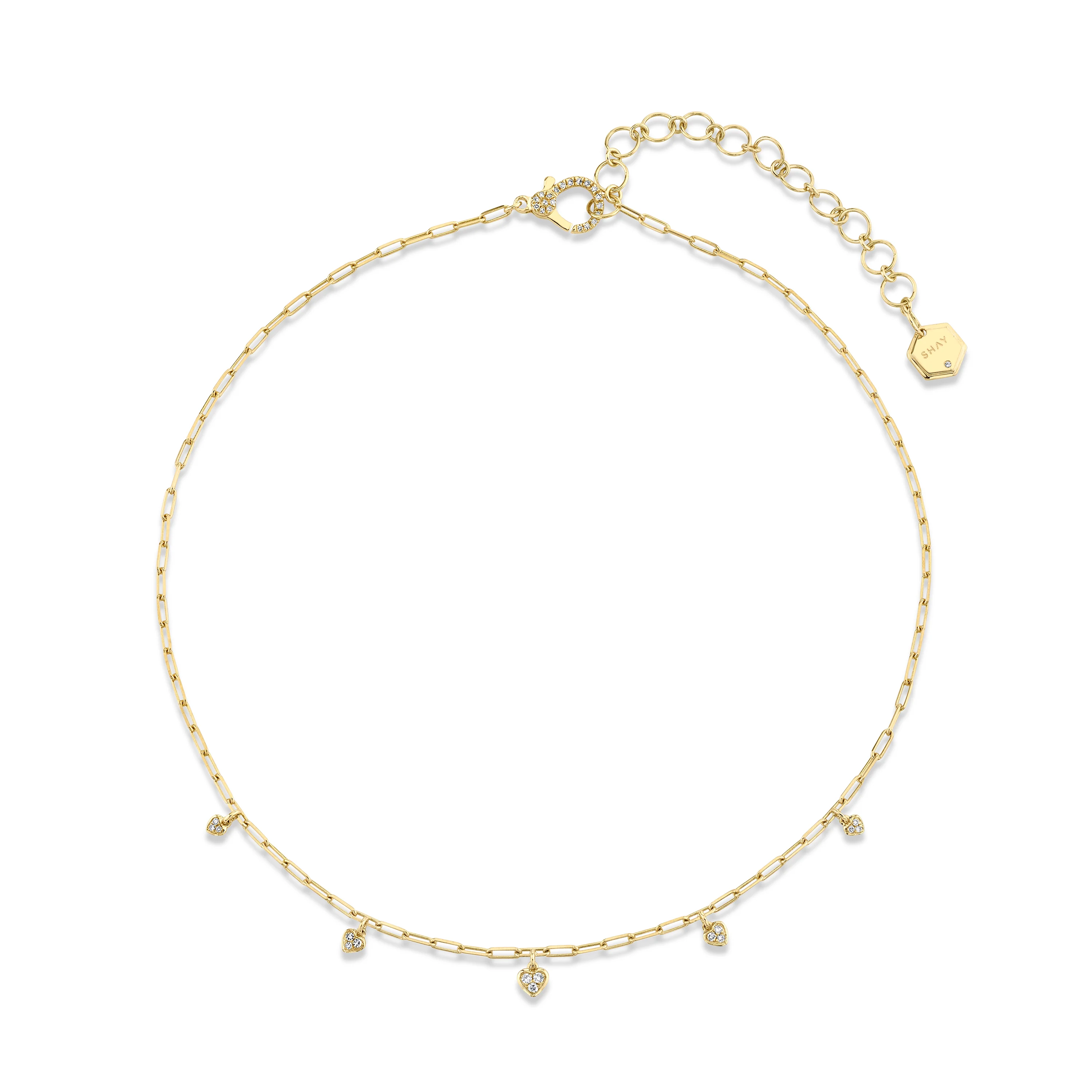 MINI ME DIAMOND PAVE DANGLE DROP HEART NECKLACE - Image 4