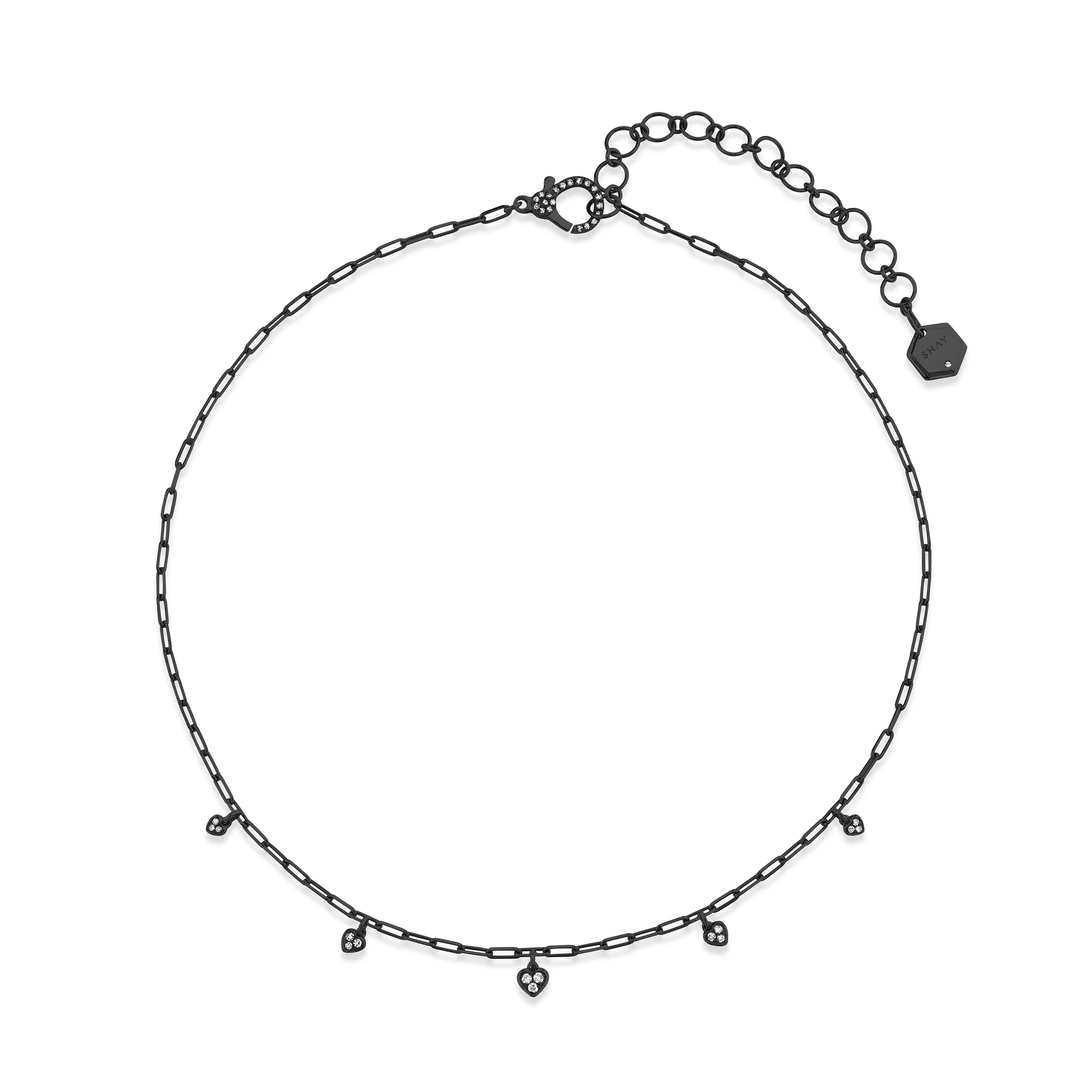 MINI ME DIAMOND PAVE DANGLE DROP HEART NECKLACE - Image 5