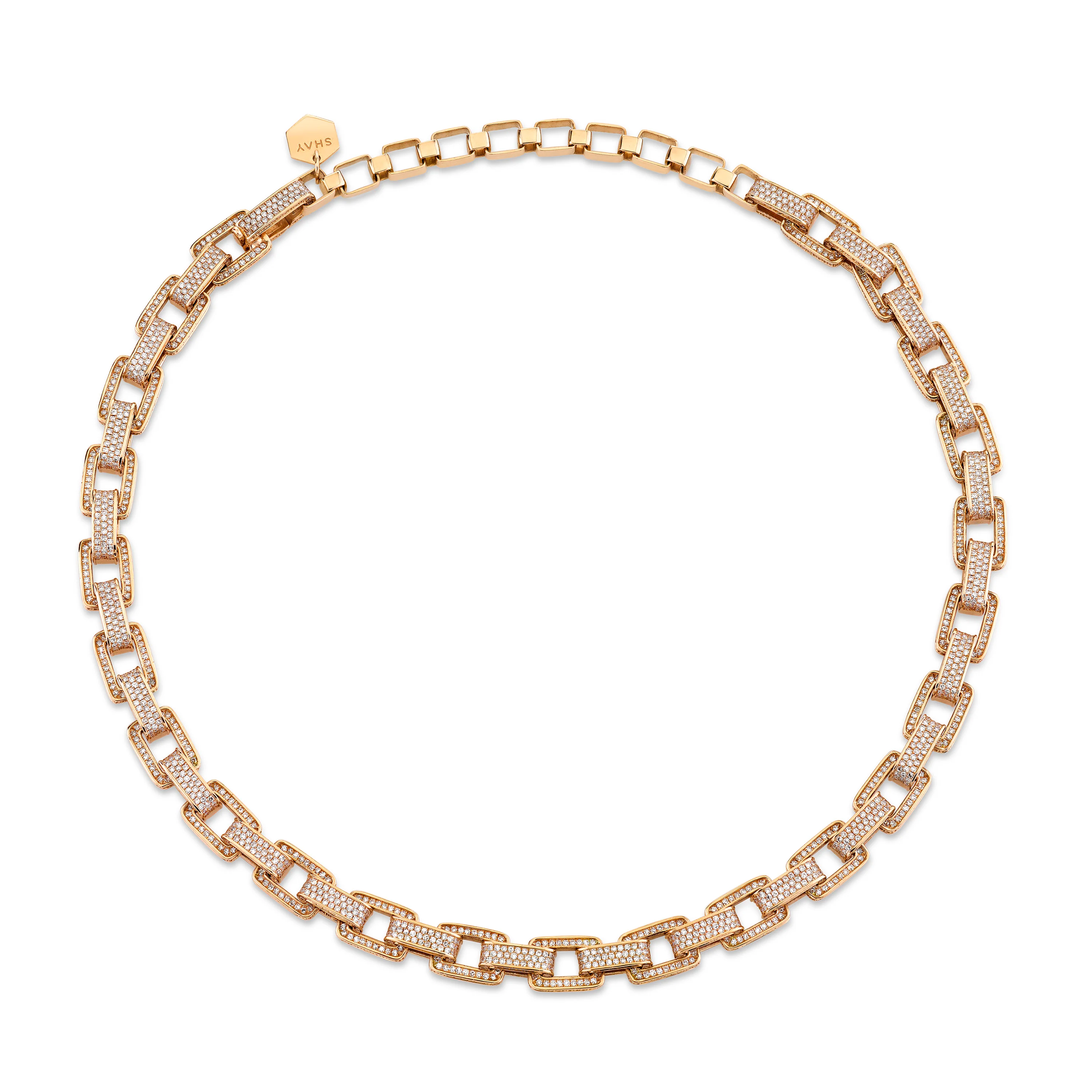 DIAMOND PAVE DECO LINK NECKLACE - Image 3