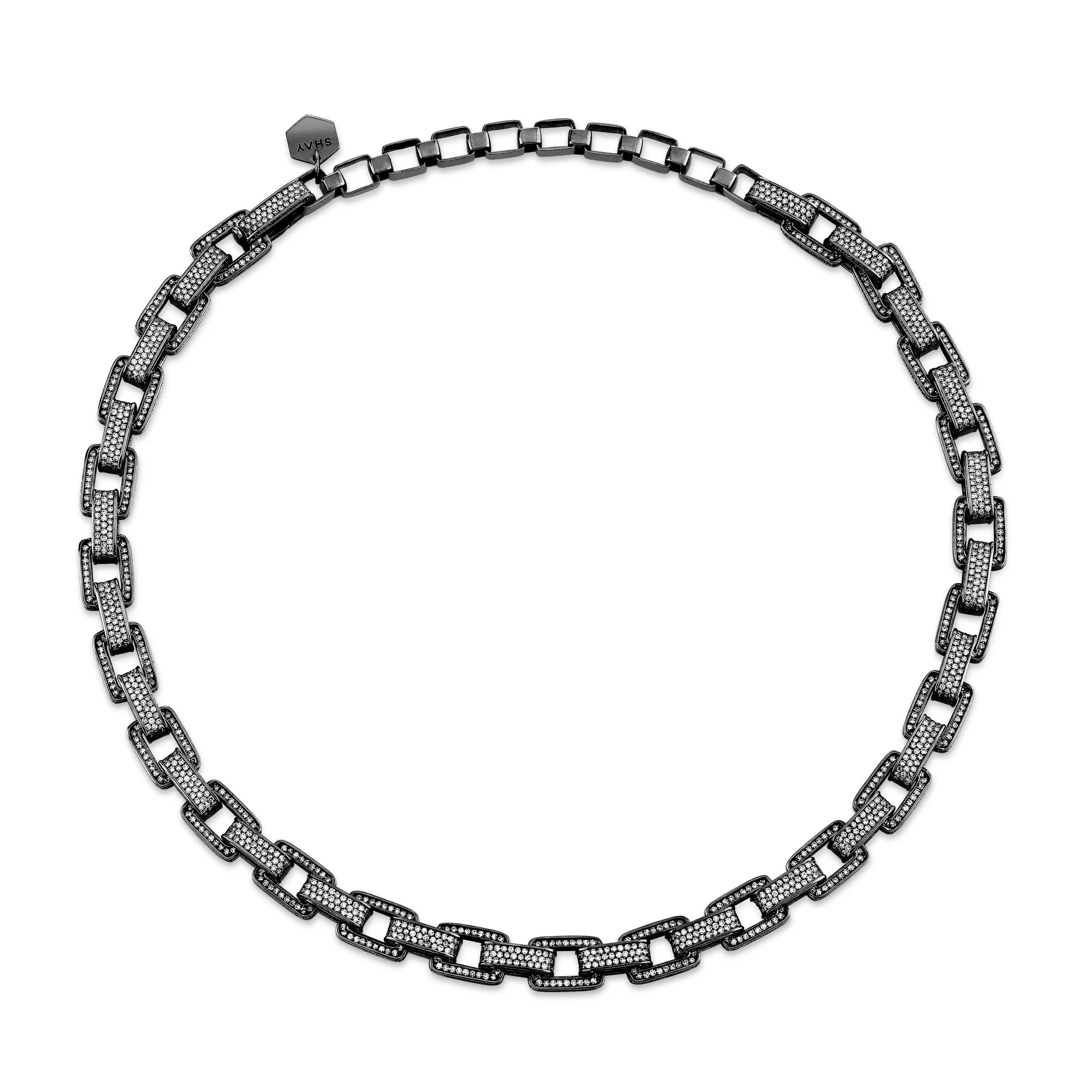 DIAMOND PAVE DECO LINK NECKLACE - Image 5