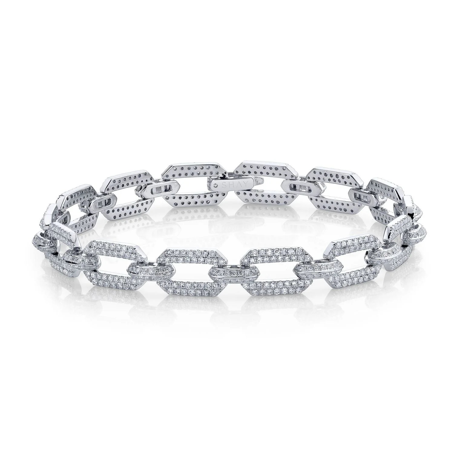 DIAMOND PAVE DOME FLAT LINK BRACELET - Image 3