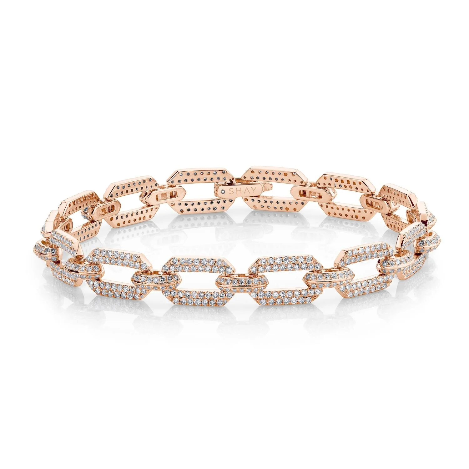 DIAMOND PAVE DOME FLAT LINK BRACELET - Image 4