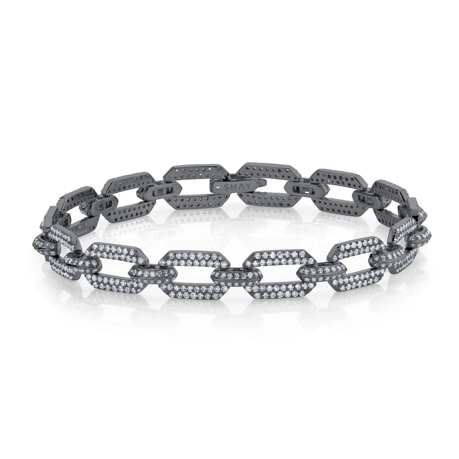 DIAMOND PAVE DOME FLAT LINK BRACELET - Image 5
